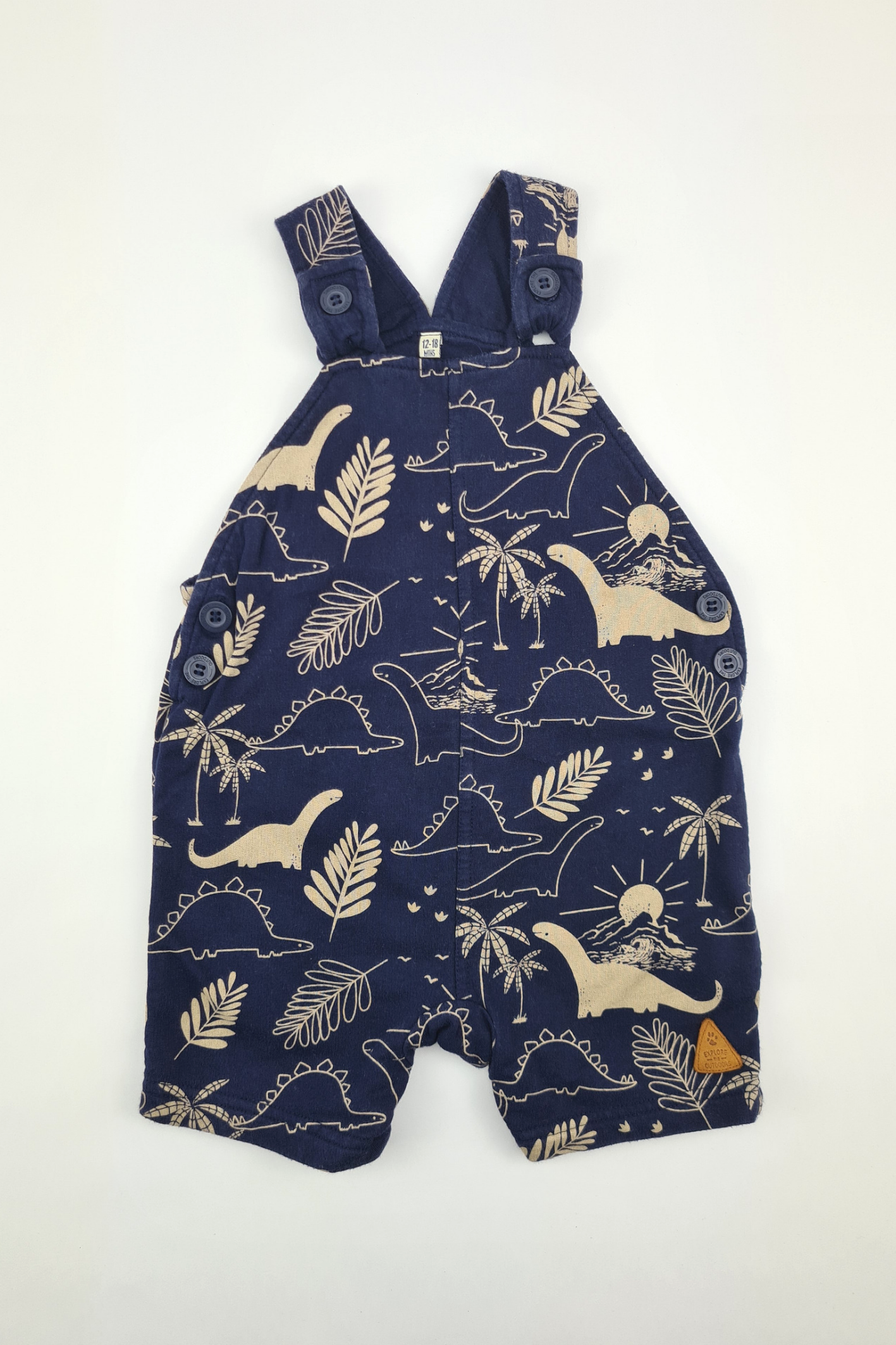 12-18m - Dinosaur Park Dungarees (Mantaray)