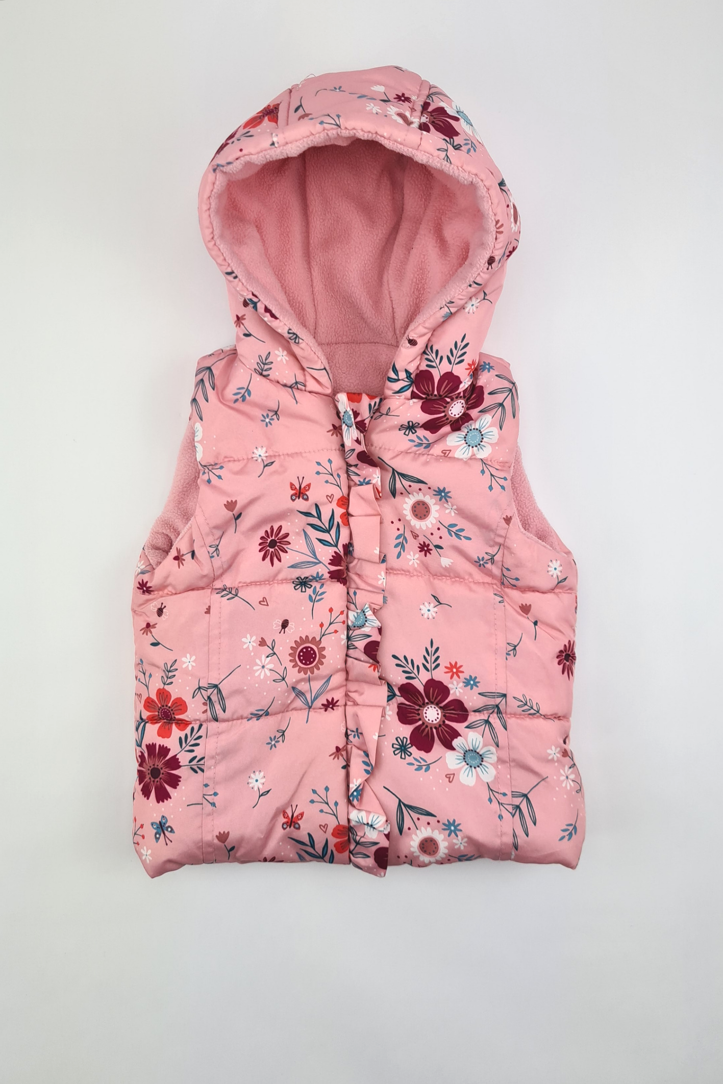 9–12 m – geblümtes wattiertes Gillet (George)