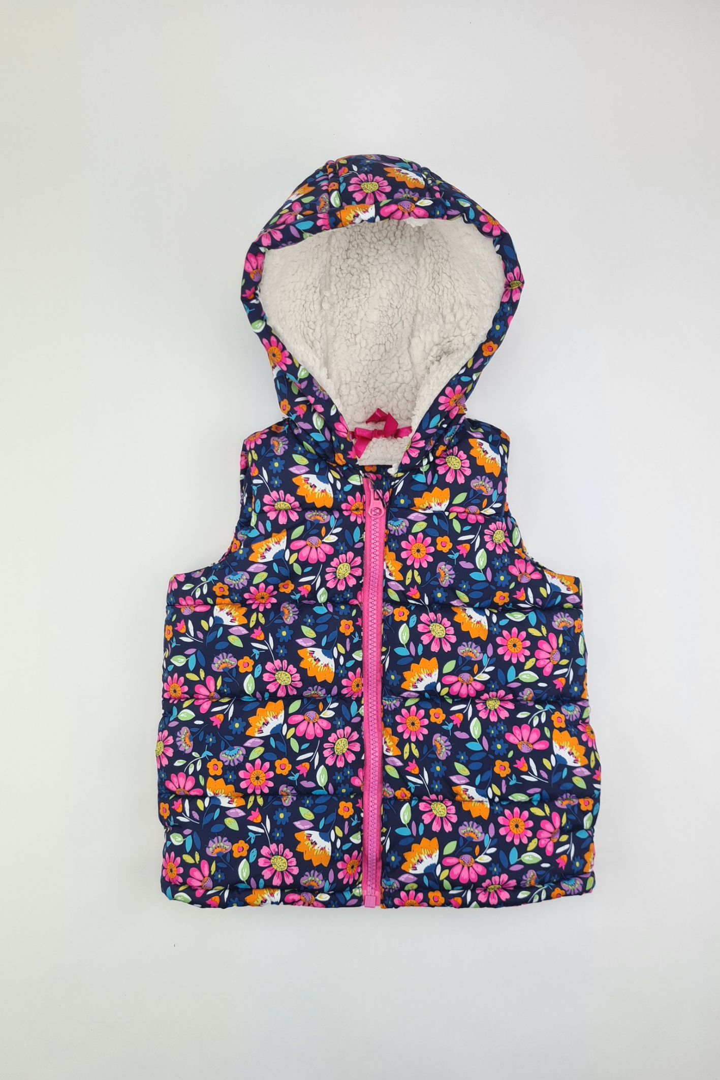 9-12m - Floral Hooded Gillet (Tu)