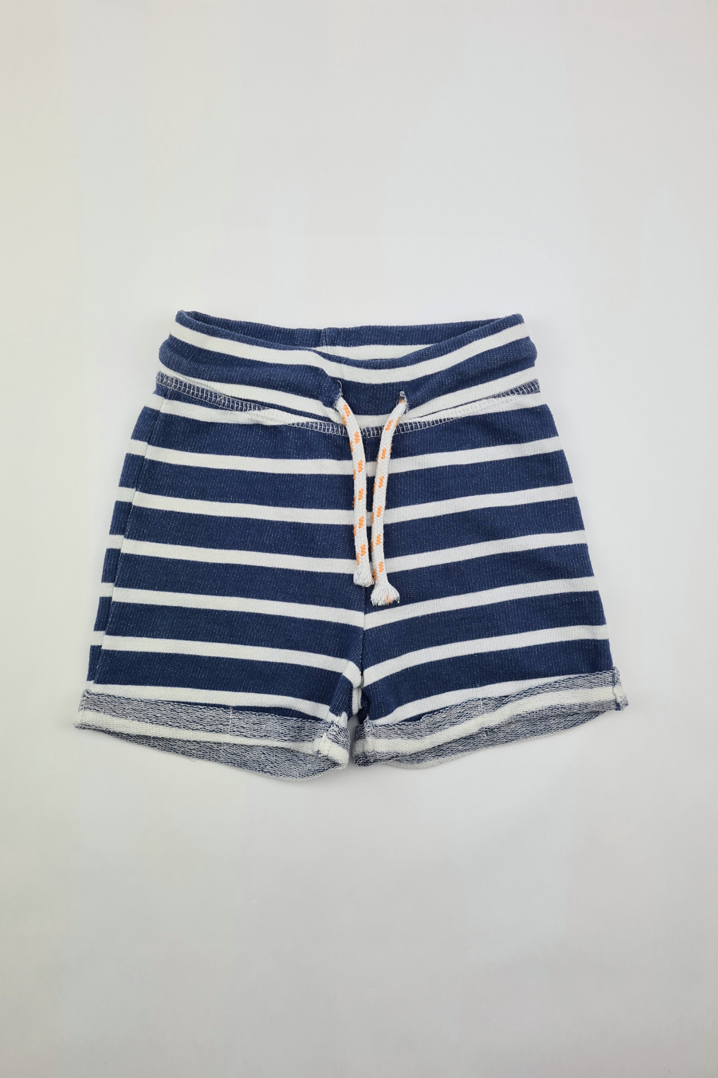 9-12m - White And Navy Stripes Short