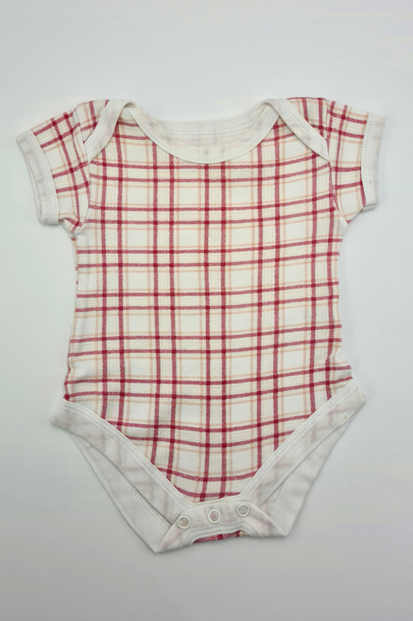 0-3 mois - Body imprimé à carreaux 100 % coton (George)