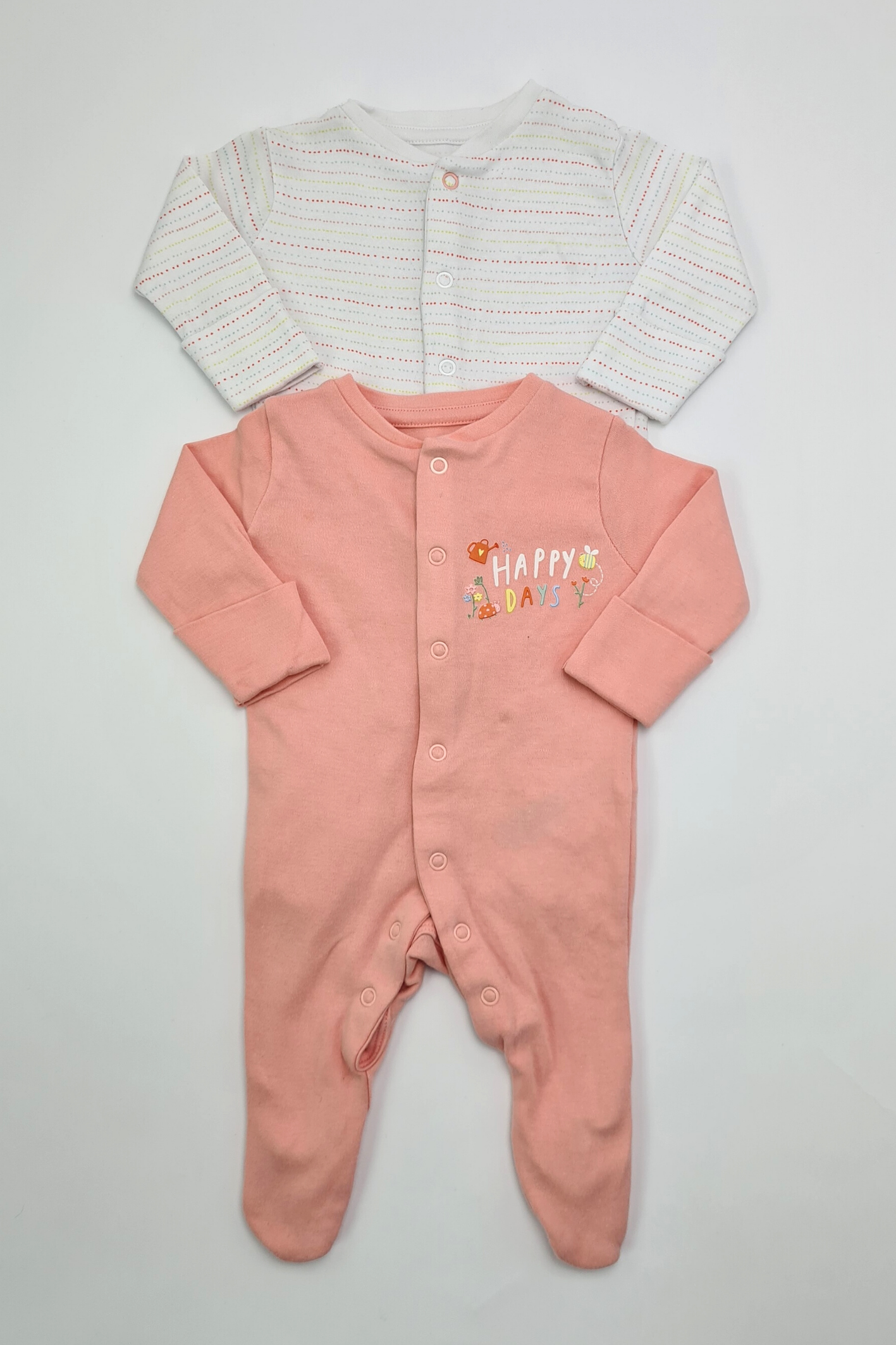 1m (10lbs) - 'Happy Days' Sleepsuit Set (Primark)