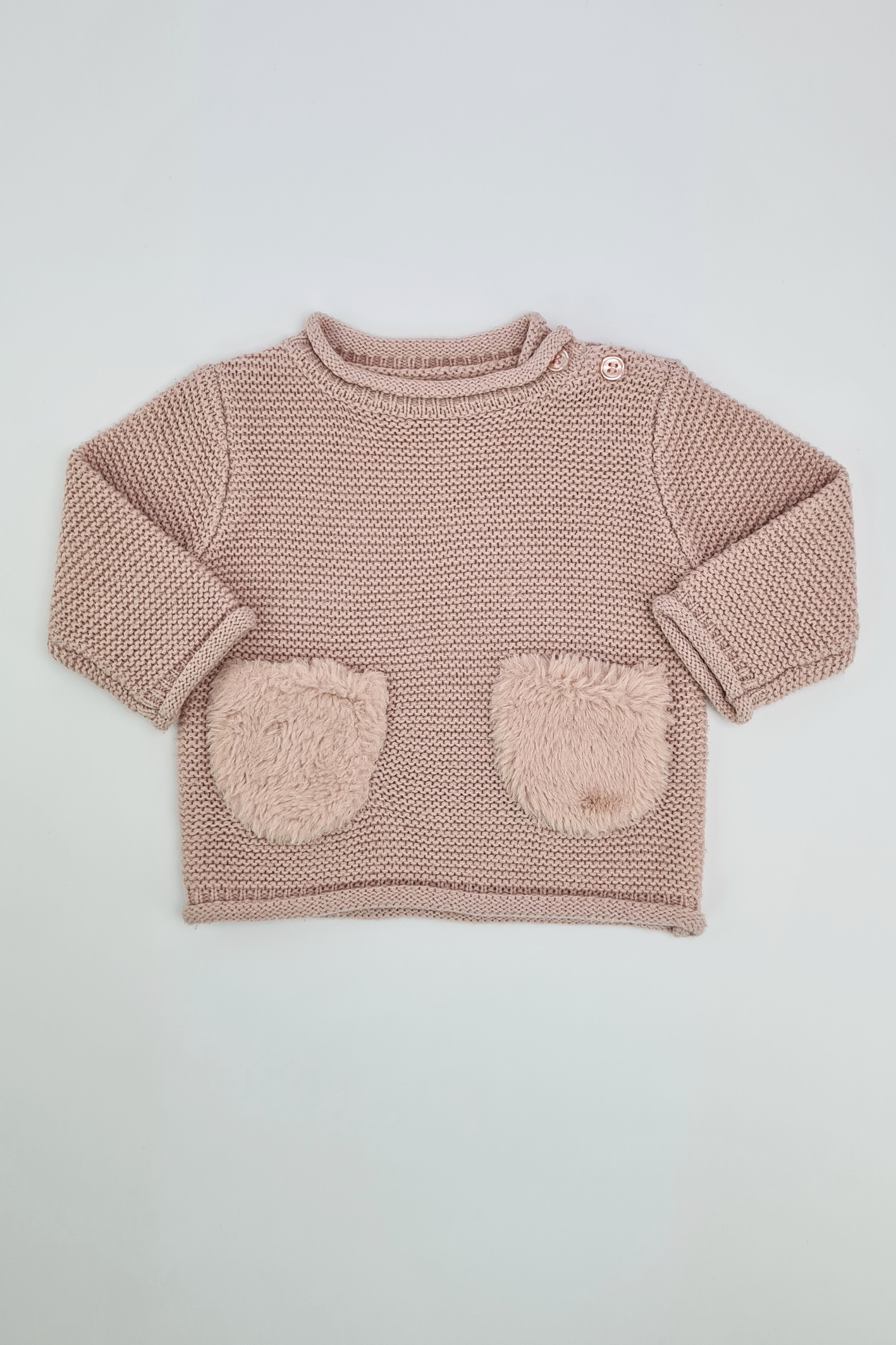 Erste Größe (9 Pfund) – Rosa Pullover (George)