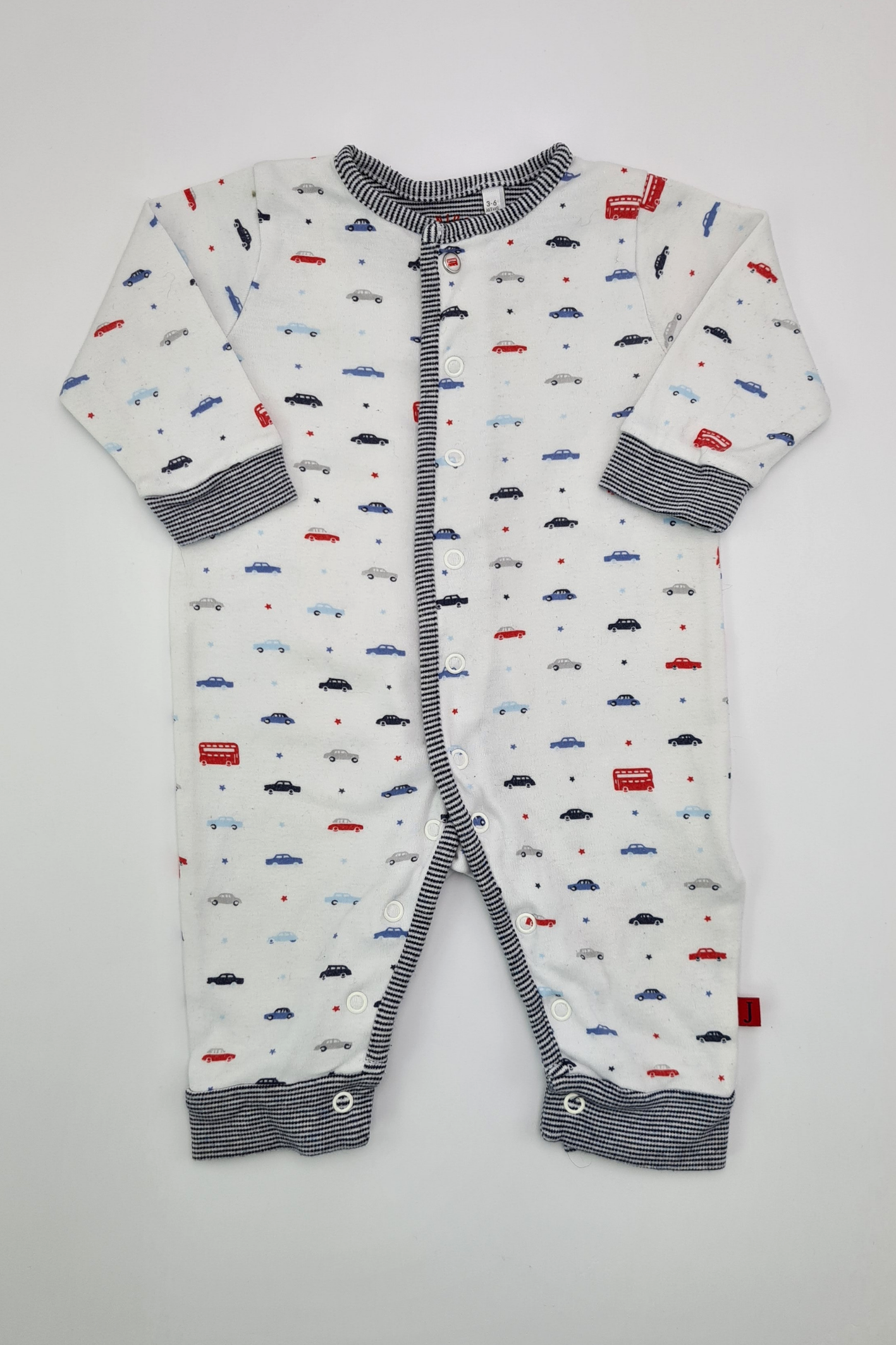 3-6 mois - Barboteuse à imprimé véhicule (Junior J)