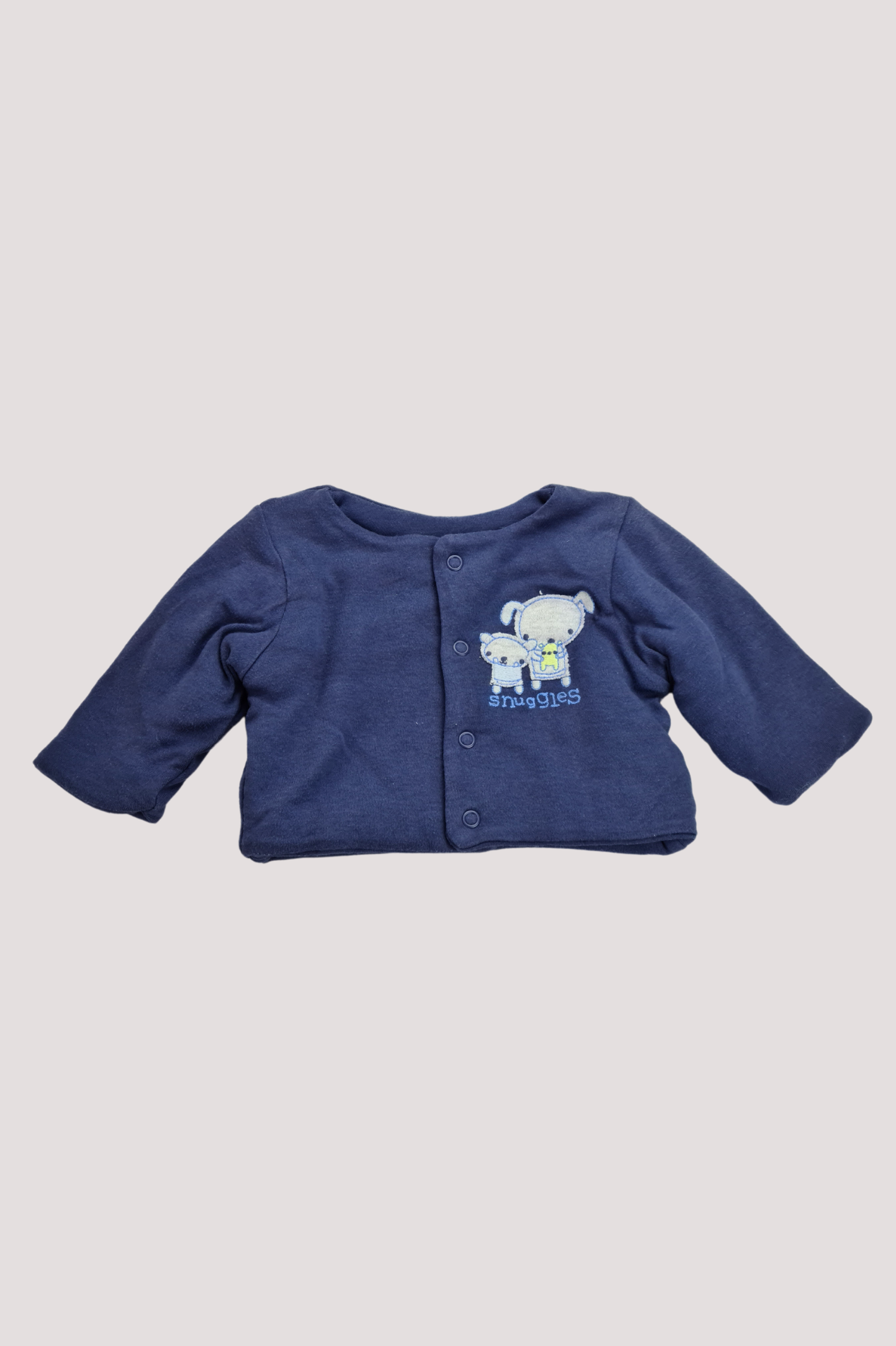 Neugeborenes (9,9 Pfund) – Tiefblaue „Snuggles“-Wattierungsjacke (Mini Club)