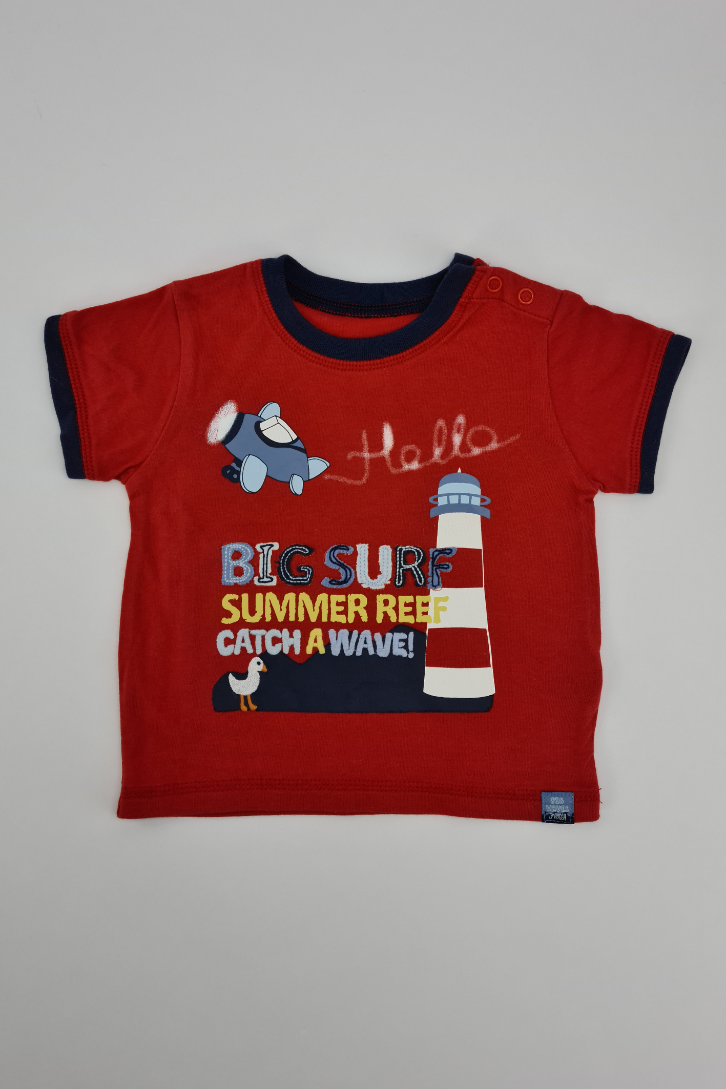 3-6m - T-shirt rouge (M&S)