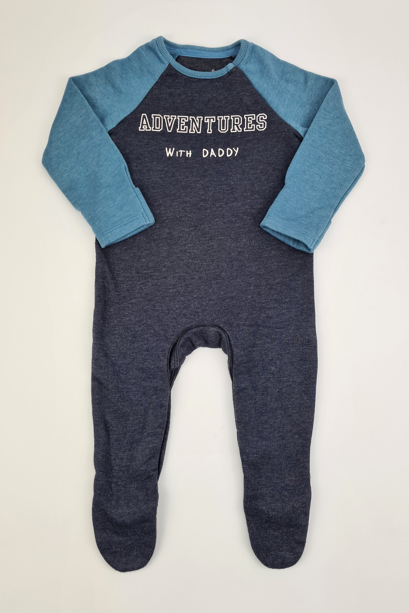6-9m - 'Adventures With Daddy' Fleece Lined Playsuit (F&F)