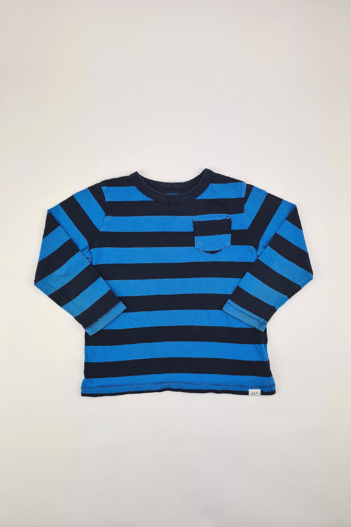 3-4y - Striped Long Sleeve T-shirt (Gap)