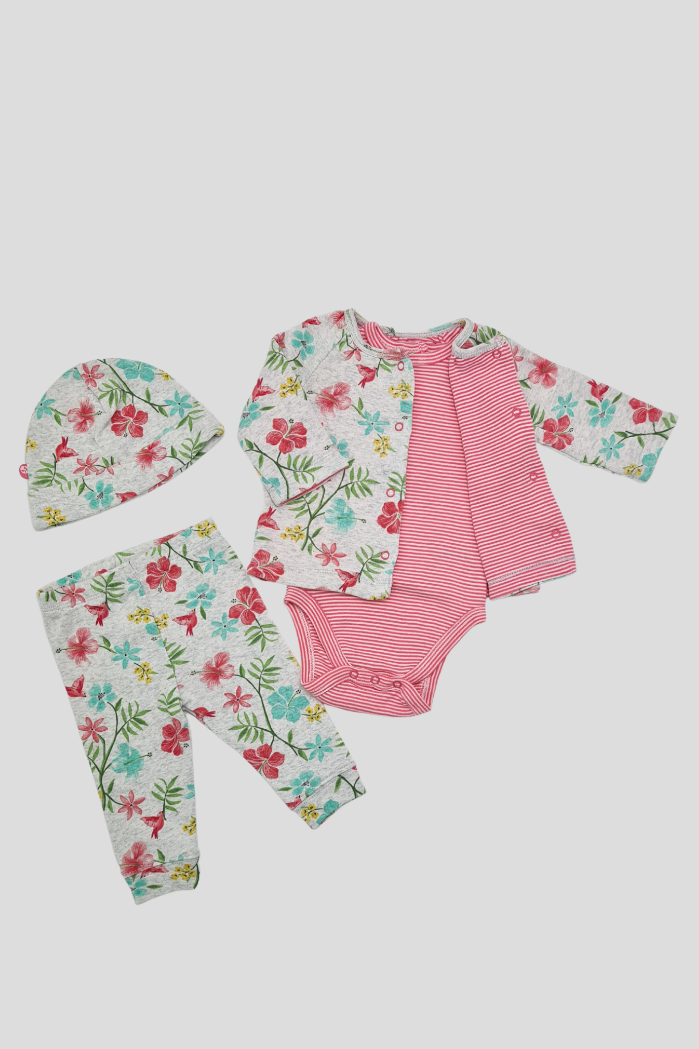 3-6m - 100% Cotton 4-Piece Outfit