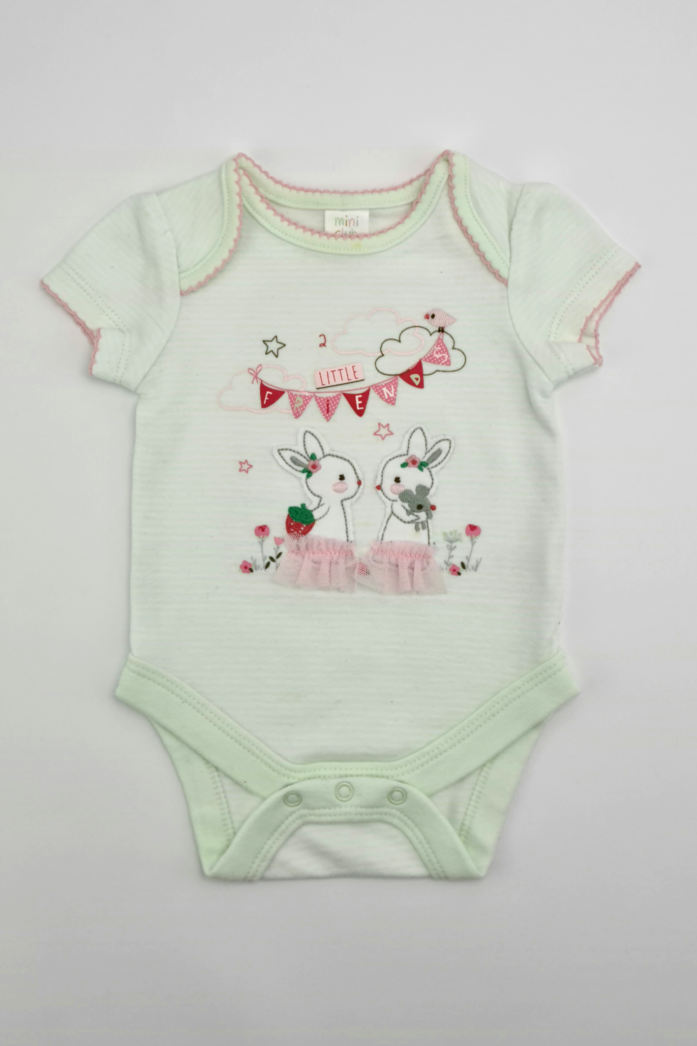 Neugeborenes (9,9 Pfund) – Hasen-Body „Little Friends“ aus 100 % Baumwolle (Mini Club)