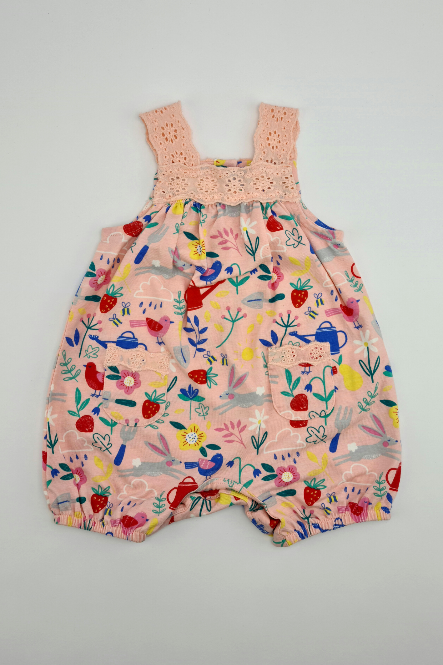 Nouveau-né (9,9 lb) - Barboteuse à imprimé jardin rose (Mini Club)