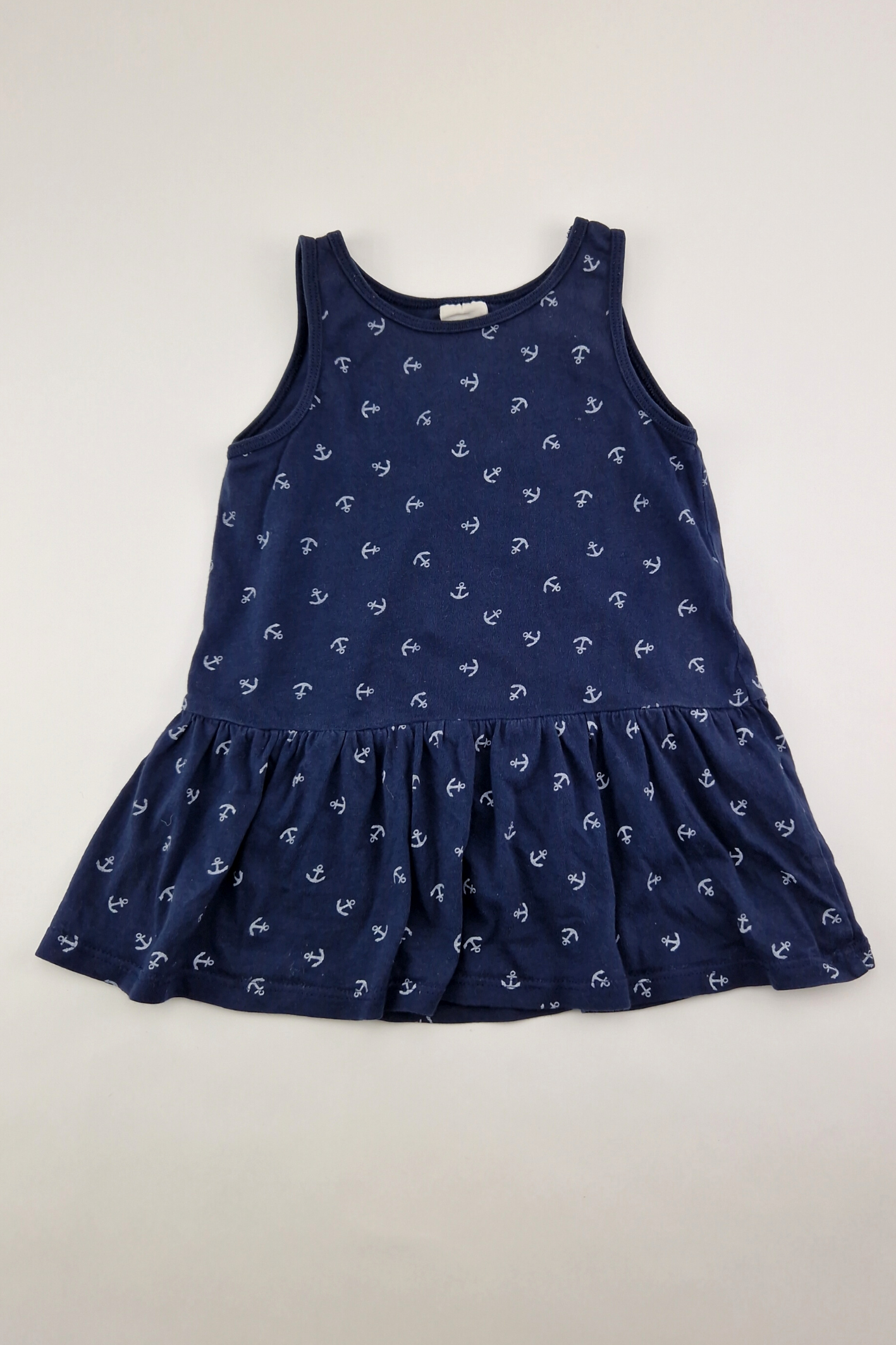 6-9m - 100% Cotton Anchor Print Dress (H&M)