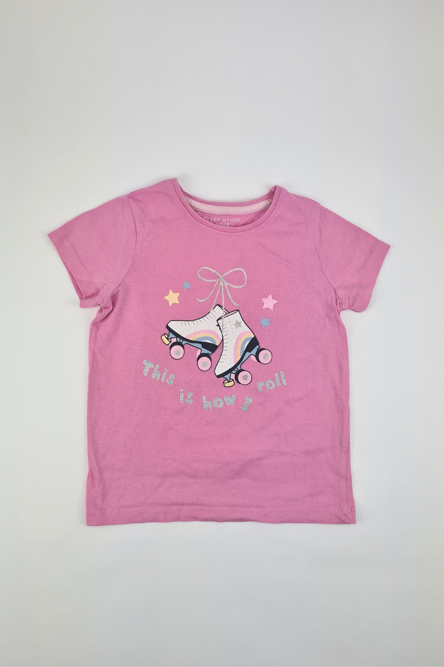 3-4 ans - T-shirt rose 'This Is How I Roll' (Primark)