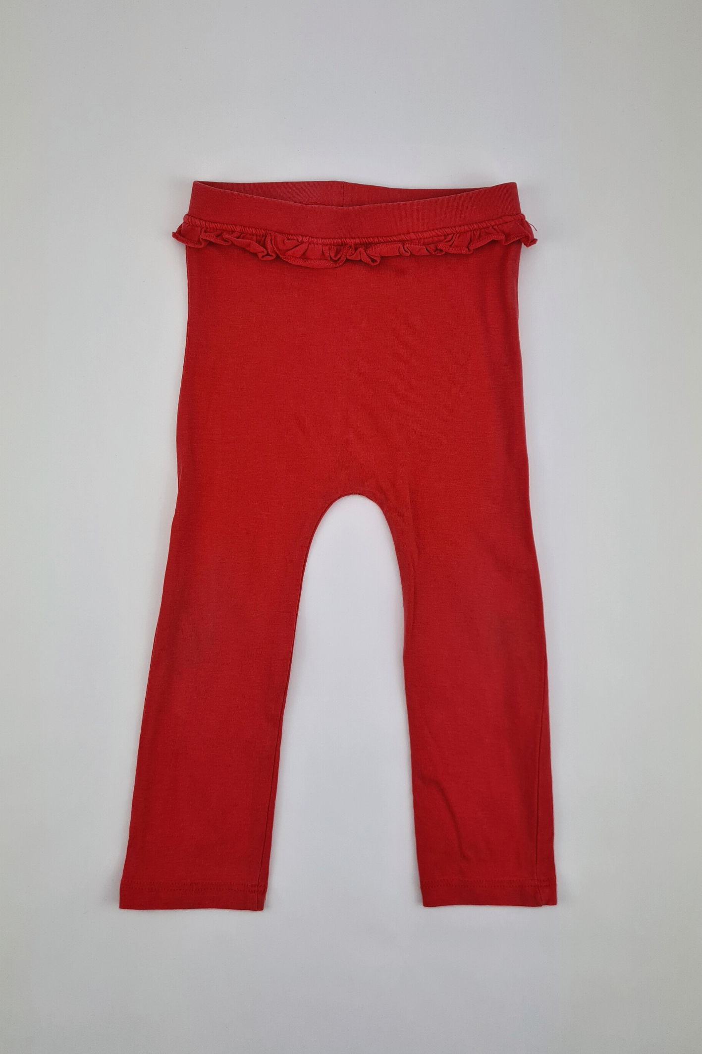 12-18 mois - Legging rouge à taille volantée