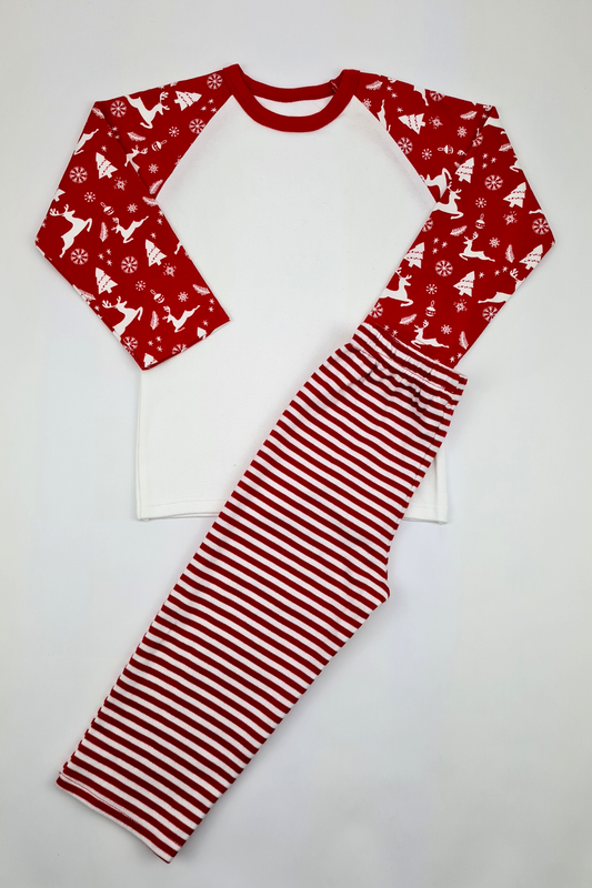 2-3y - Reindeer & Stripe Pyjama Set