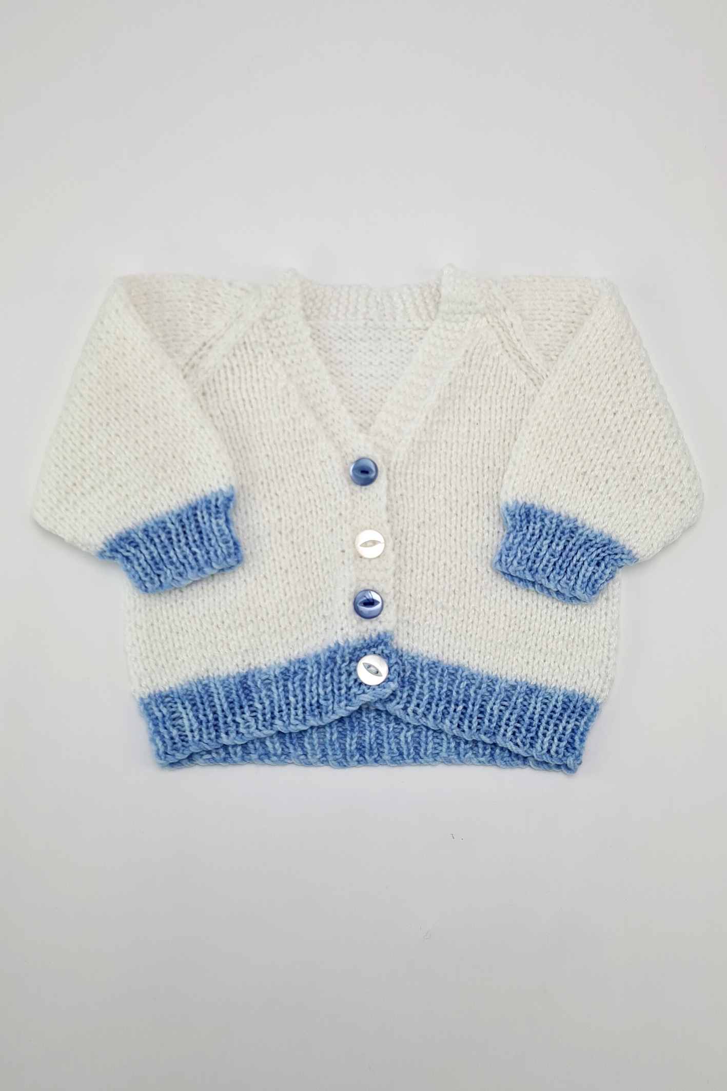 3-6 mois - Cardigan Blanc & Bleu