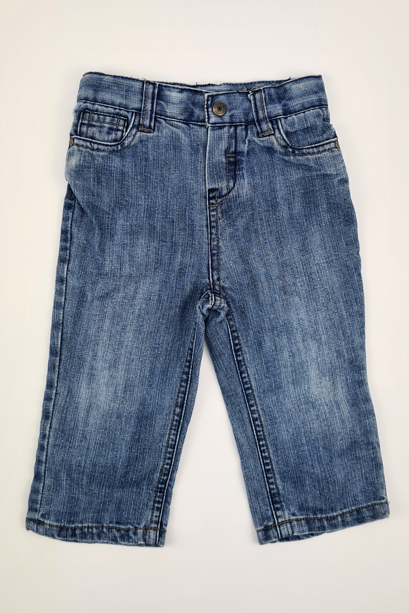 9-12m - Light Blue Denim Straight Leg Jeans (Obaibi)