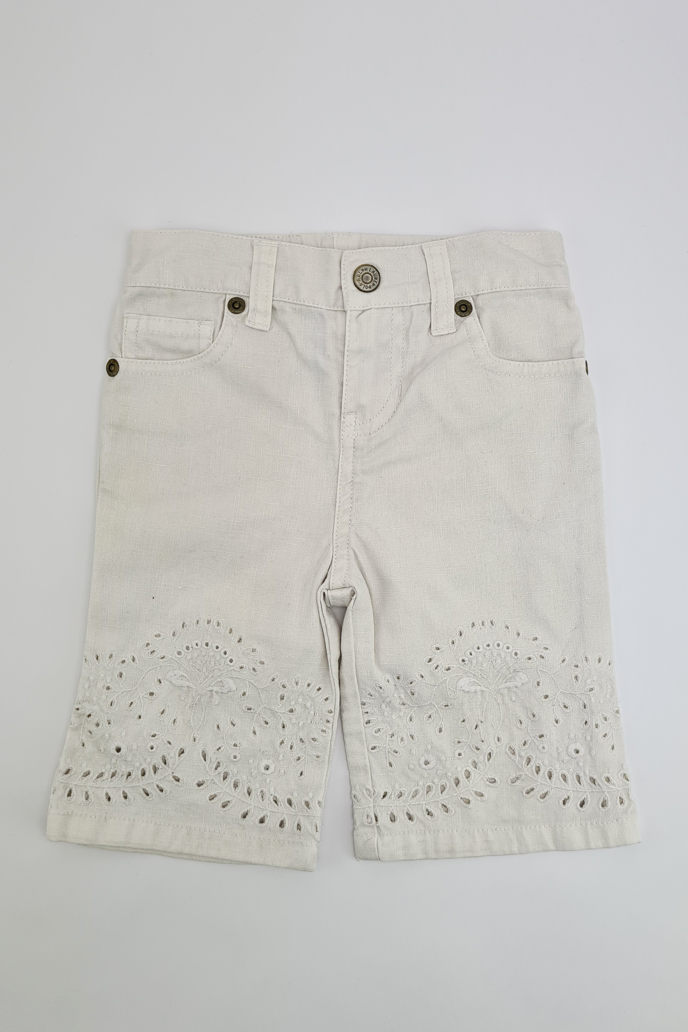 9-12m - Embroiderd Character White Shorts (Ralph Lauren)