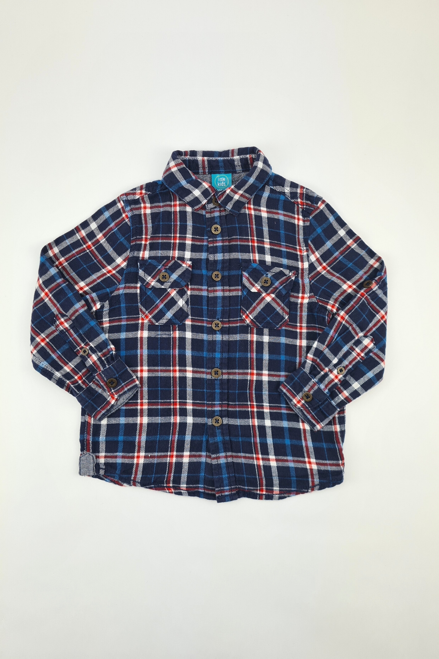 3-4y - Long Sleeve Button Up Plaid Shirt (Little Kids)