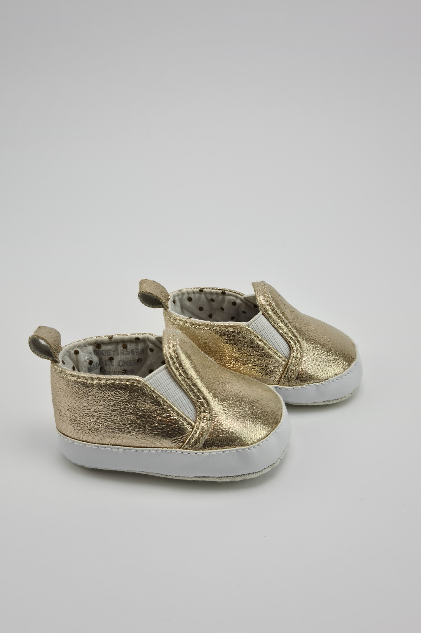 0-3m - Gold Slip-on Trainers - Precuddled.com