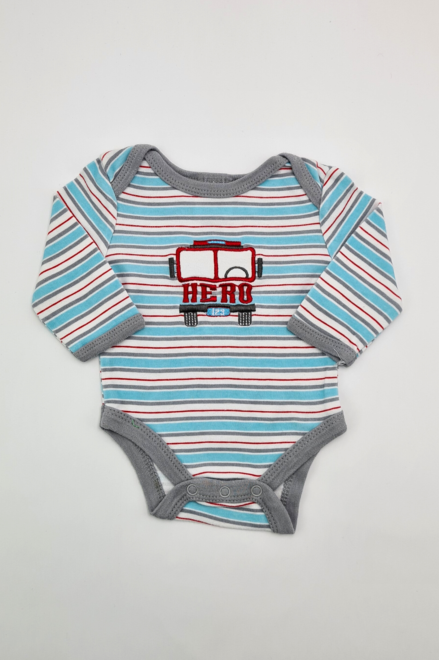 0-3m - 'Hero' Fire Engine 100% Cotton Bodysuit