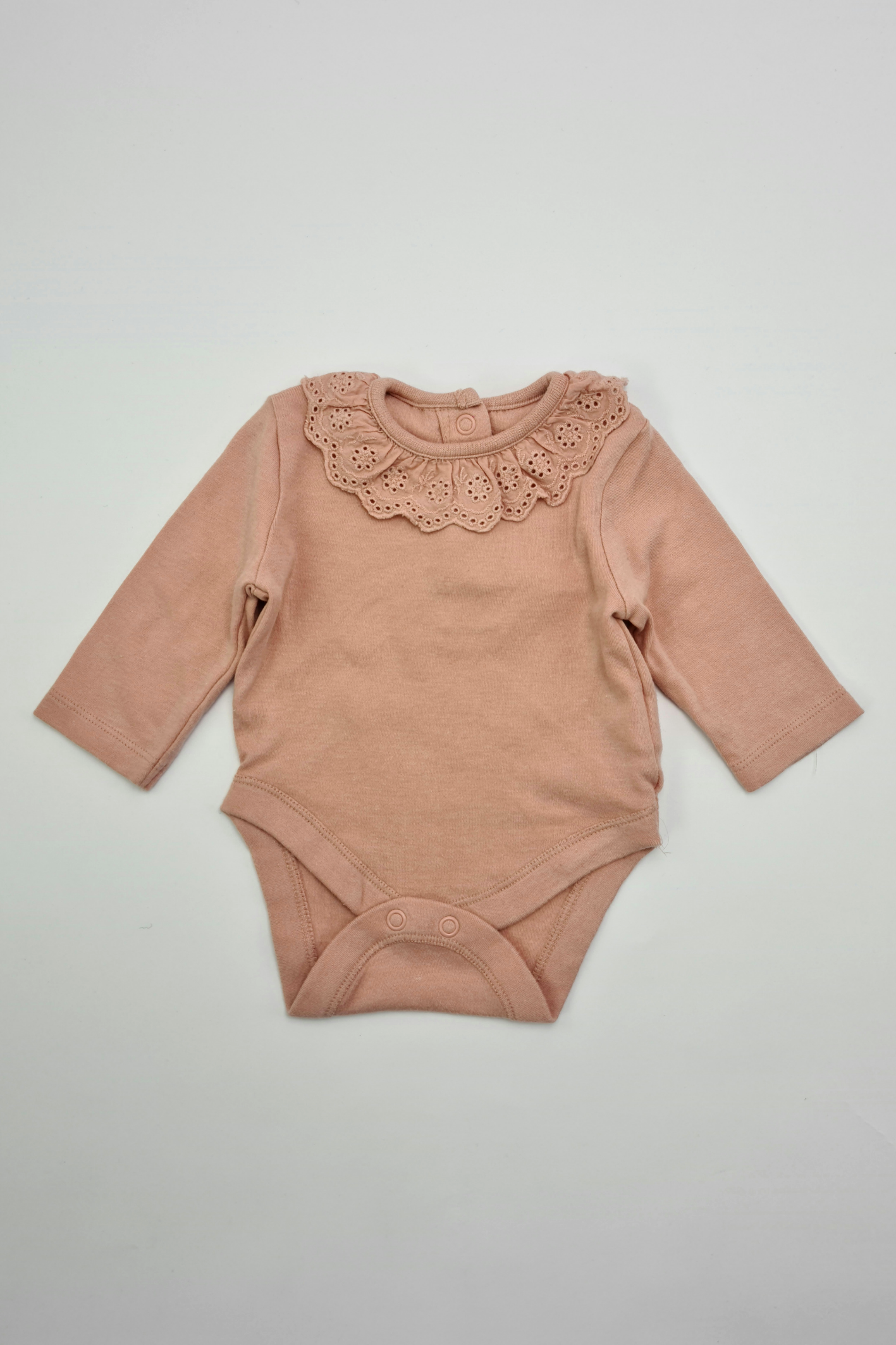 1m (10lbs) - 100% Cotton Pink Lace Collar Bodysuit (Primark)