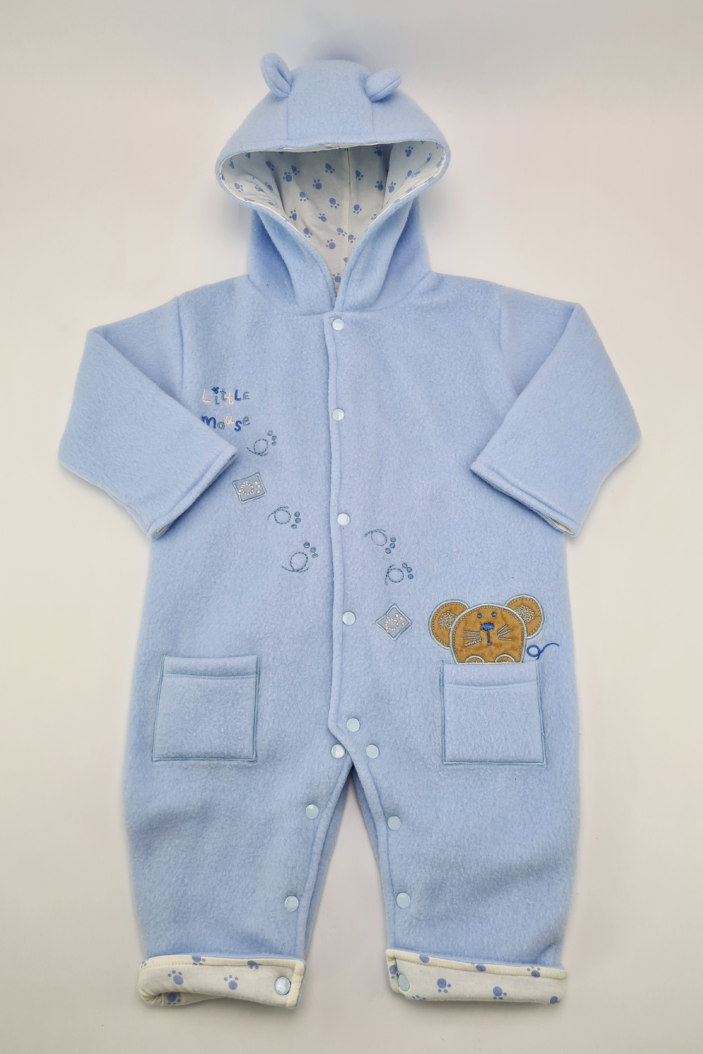 6m - 'Little Mouse' Hooded Pramsuit