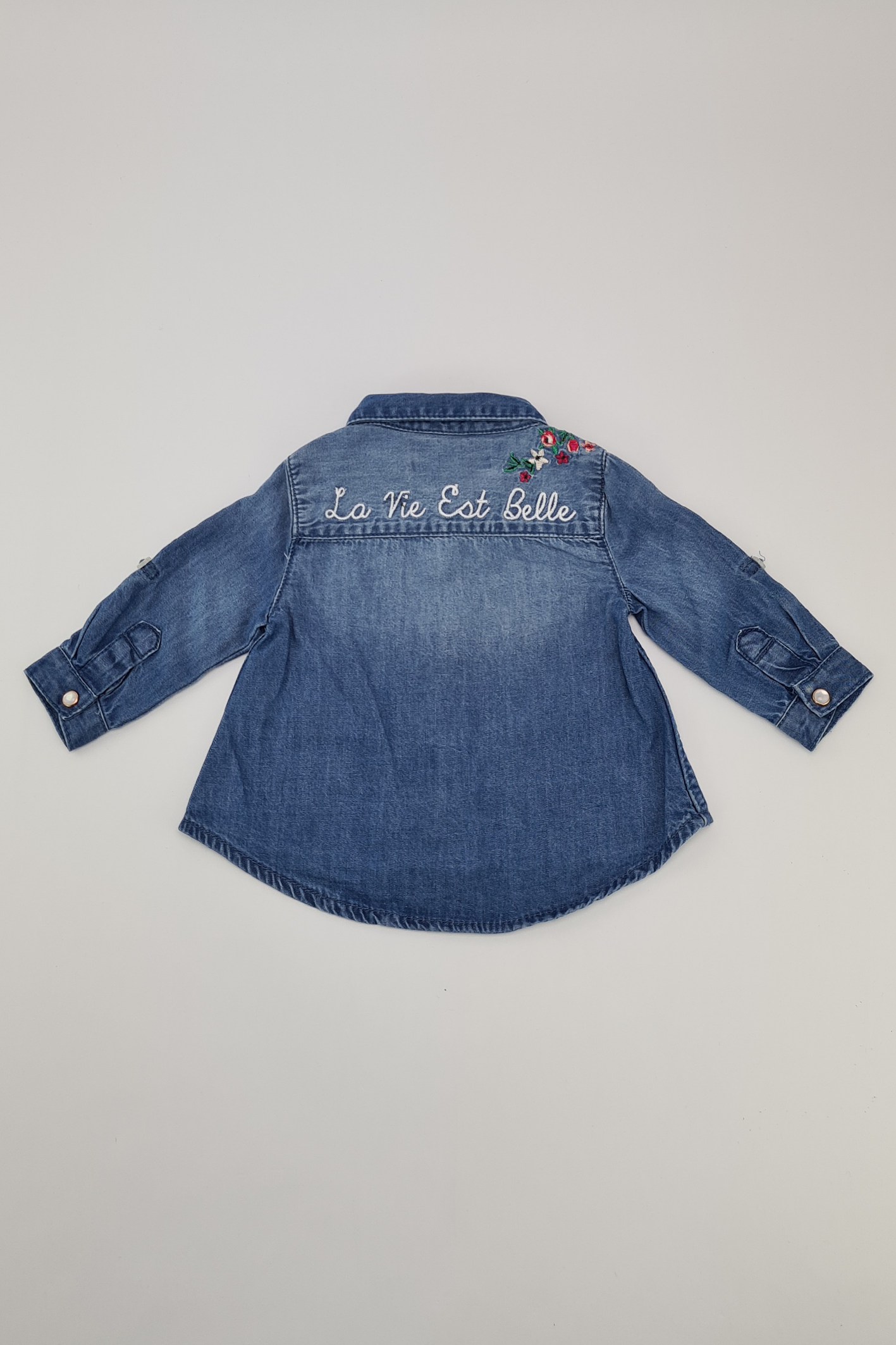 0-3 mois - Chemise en denim à ourlet plongeant (Denim Co).