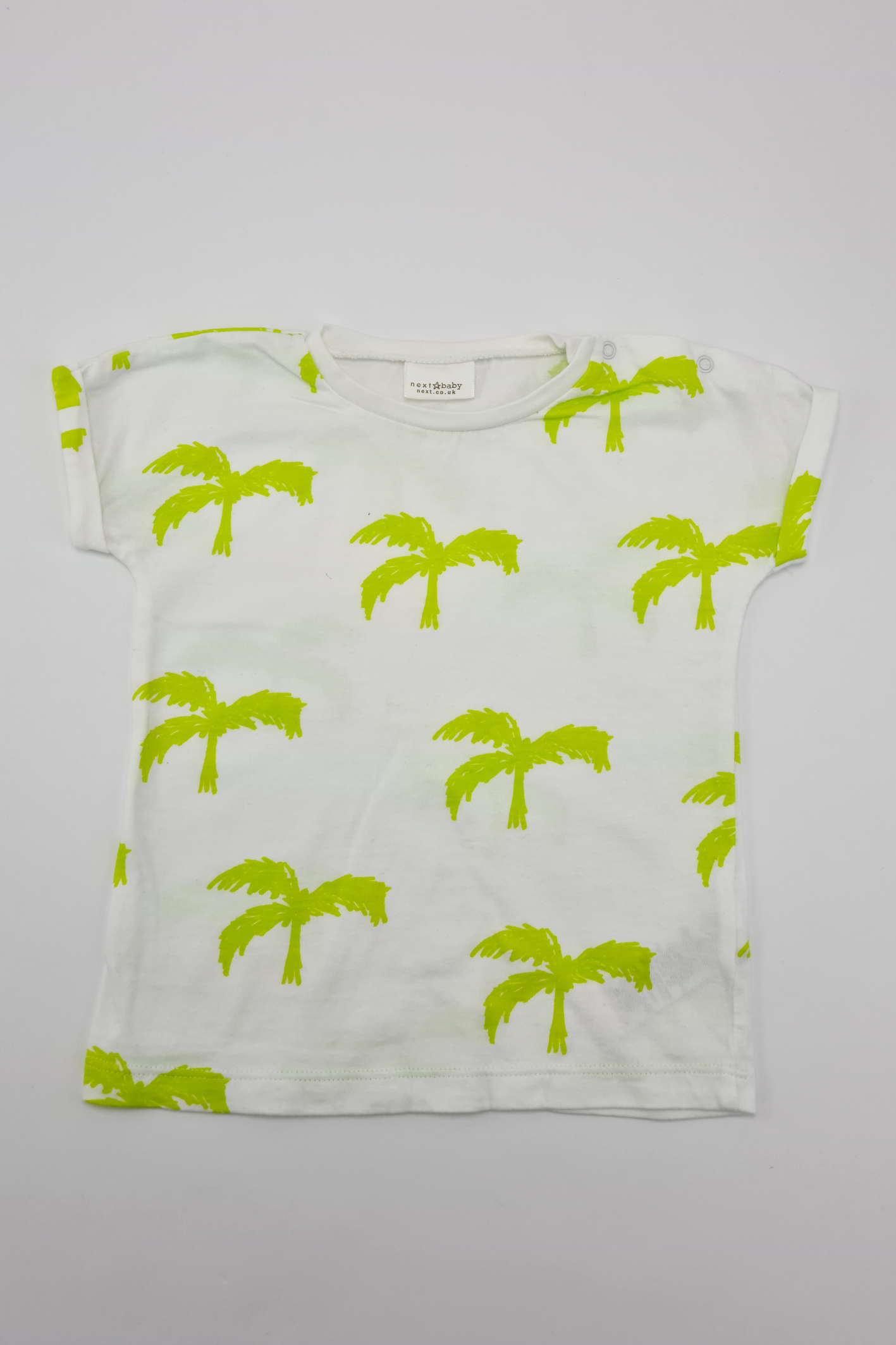 9-12m - 100% Cotton Shortsleeve Palm Tree Summer T-shirt (Next)