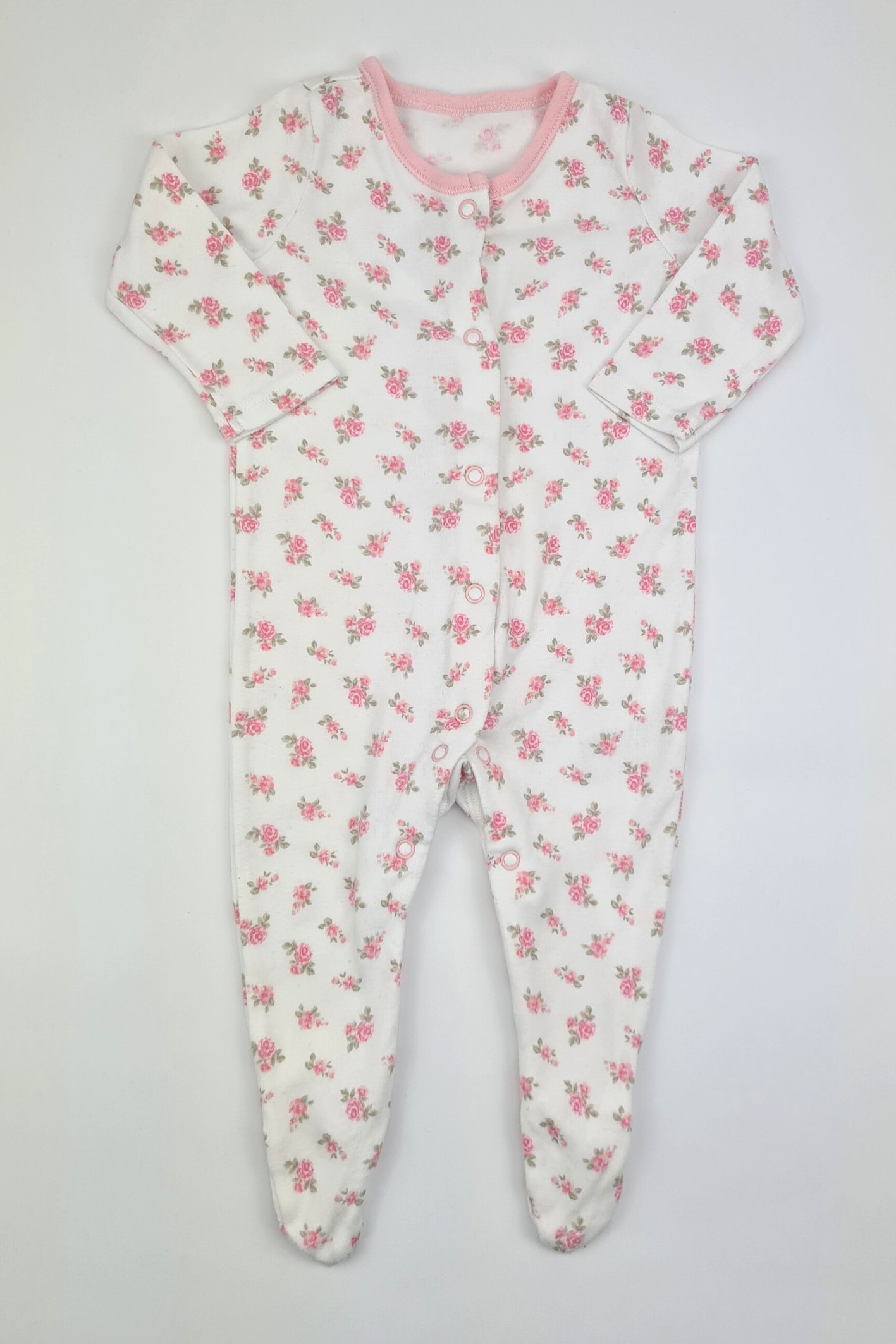3-6m - Floral Print Sleepsuit