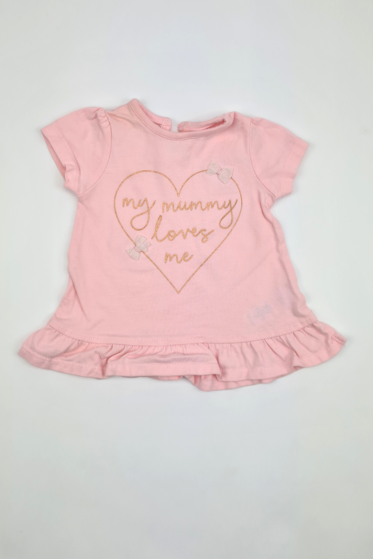 Nouveau-né - Haut rose à ourlet ébouriffé de 9 lb