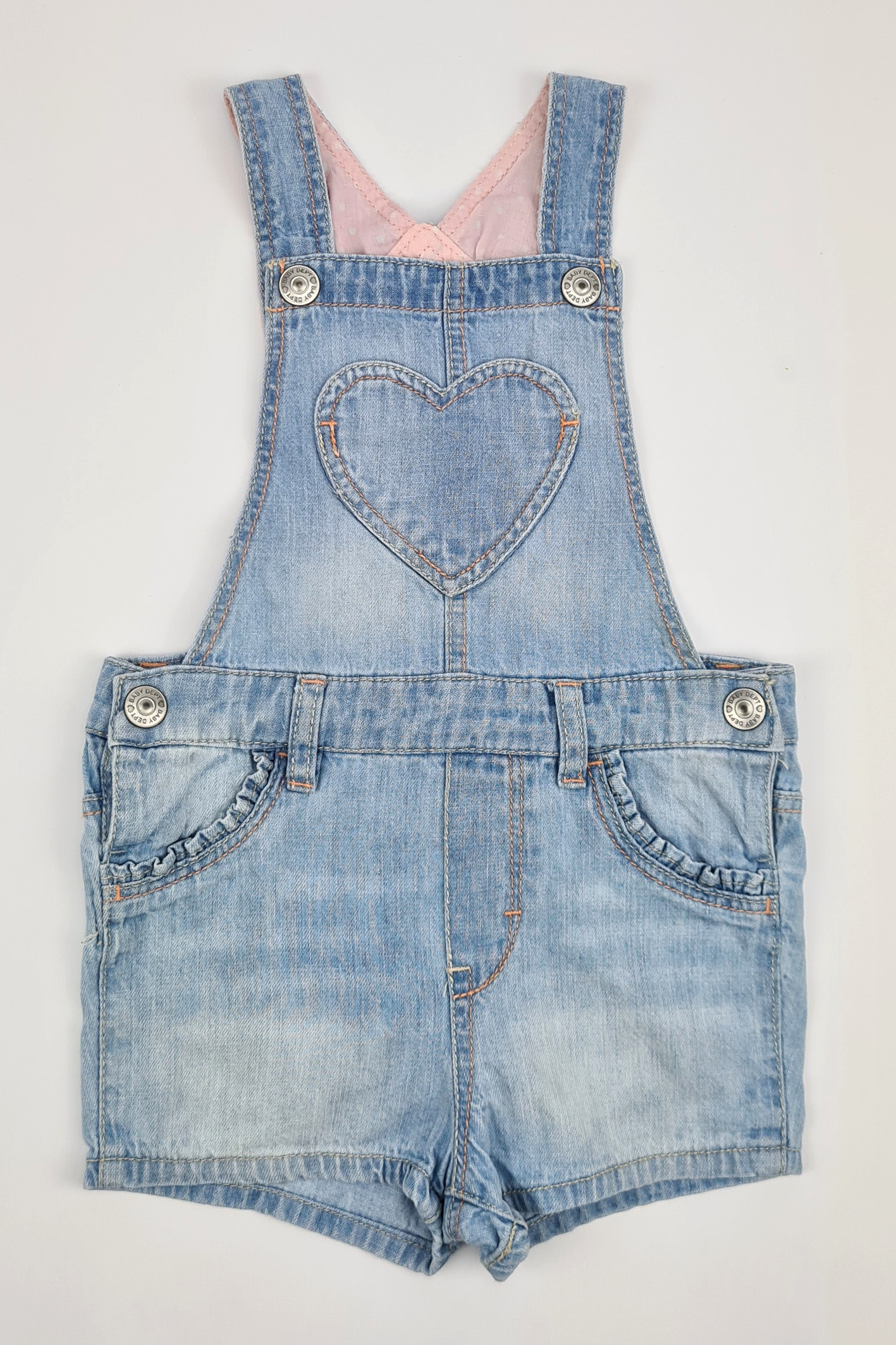 6-9 mois - Salopette en denim bleu clair (H&M)