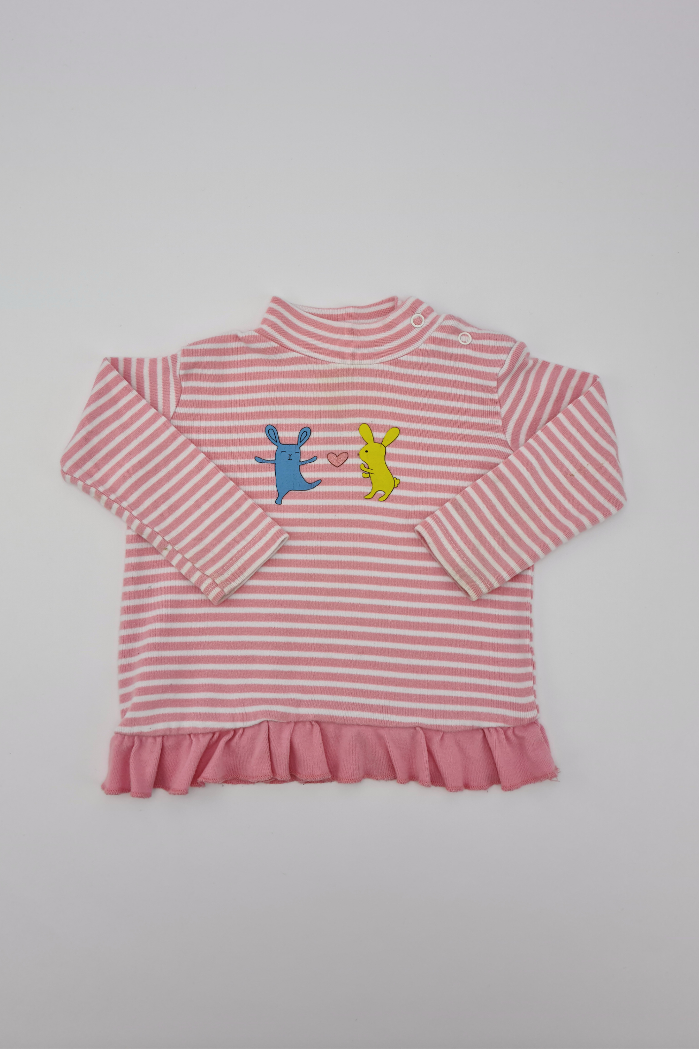 6-9m - Haut rayé rose