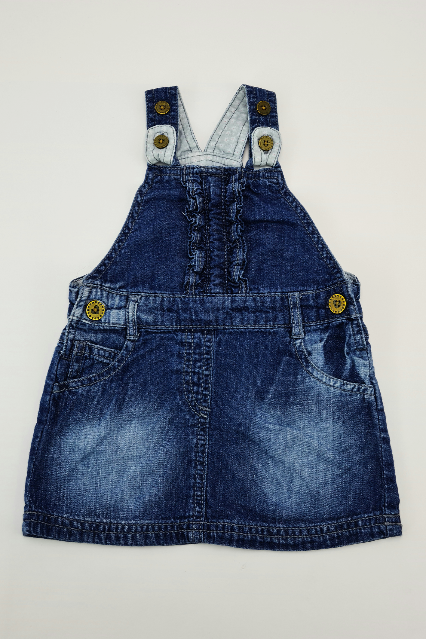 9-12m - Pinafore Denim Dress (F&F)