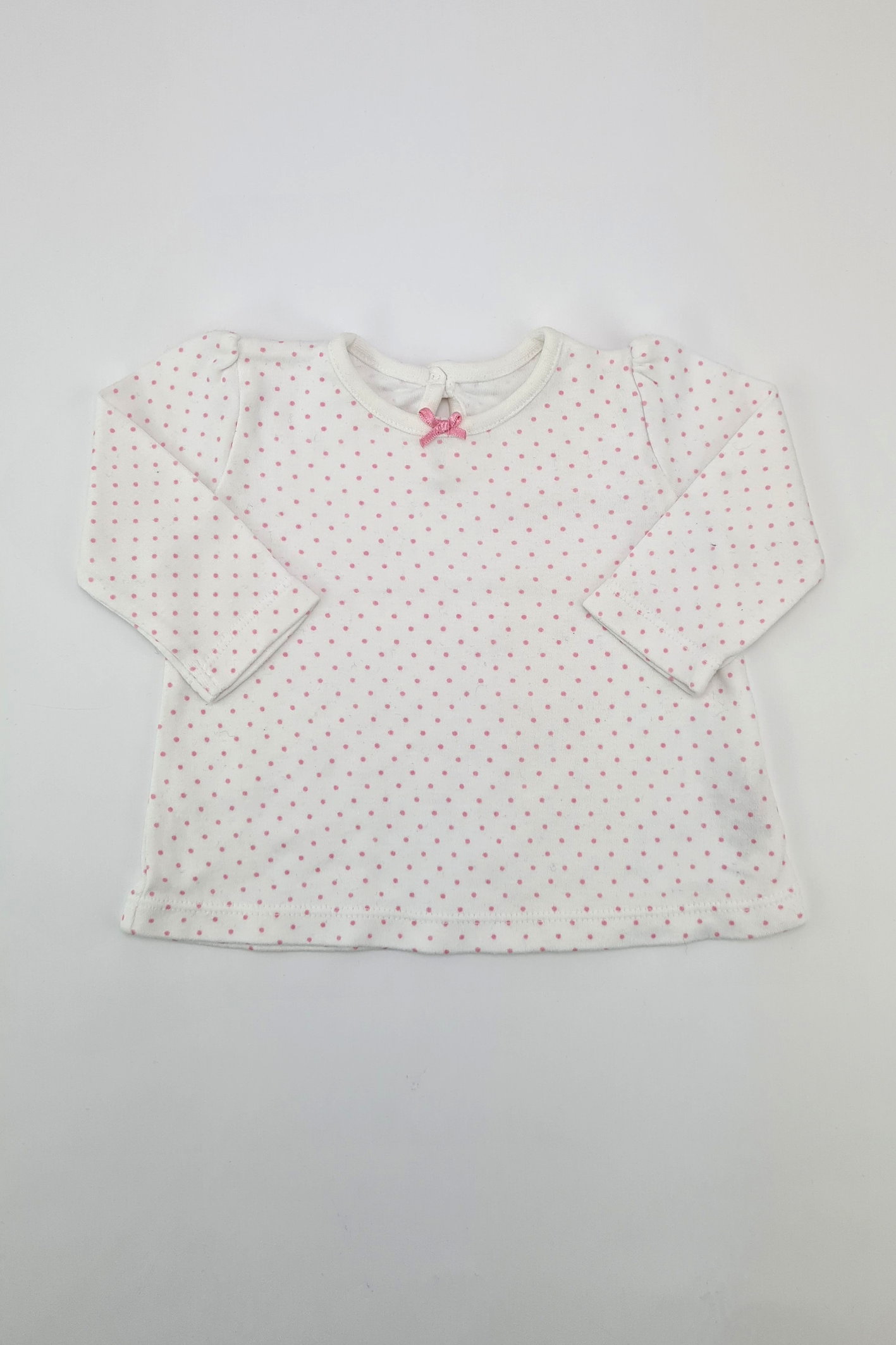 First Size (9lbs) - 100% Cotton Pink Spot Print T-shirt (George)