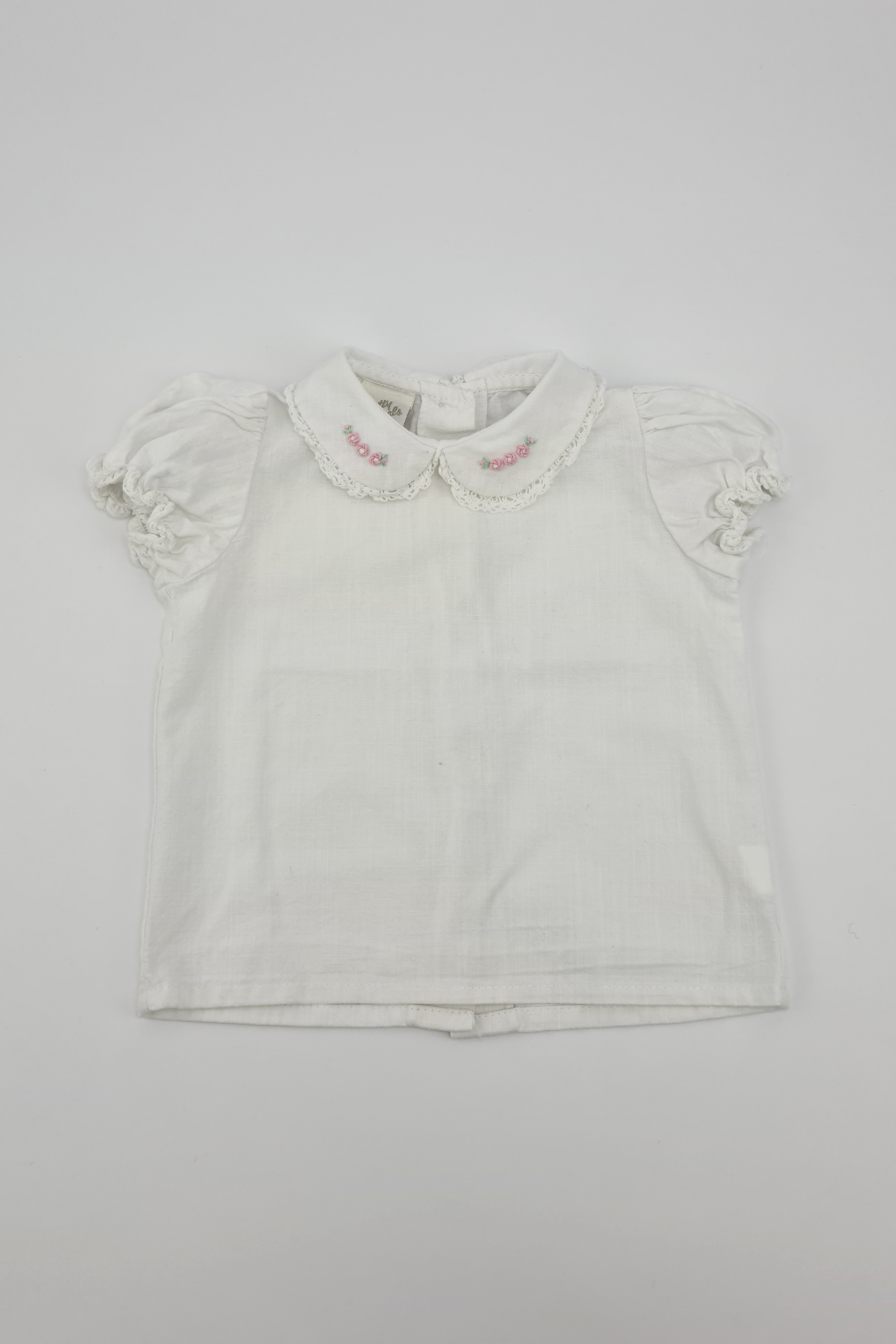 6-9m - Back button shirt with collar