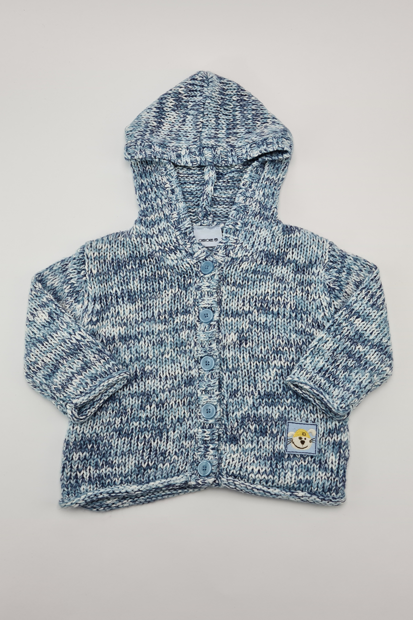 3-6m - Blue Hooded Cardigan (Cherokee)