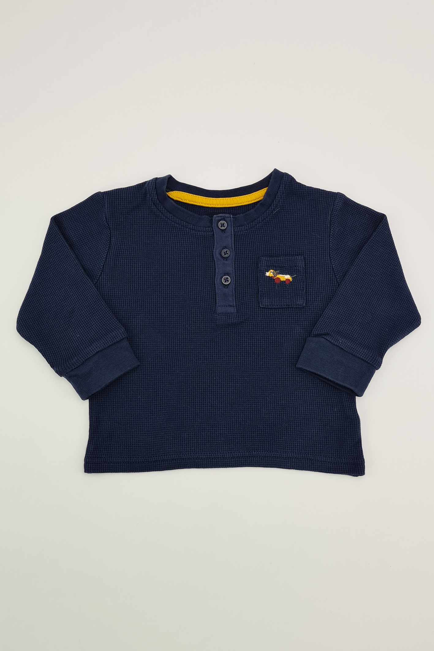 9-12m - Navy Blue Longsleeve T-shirt (M&S)