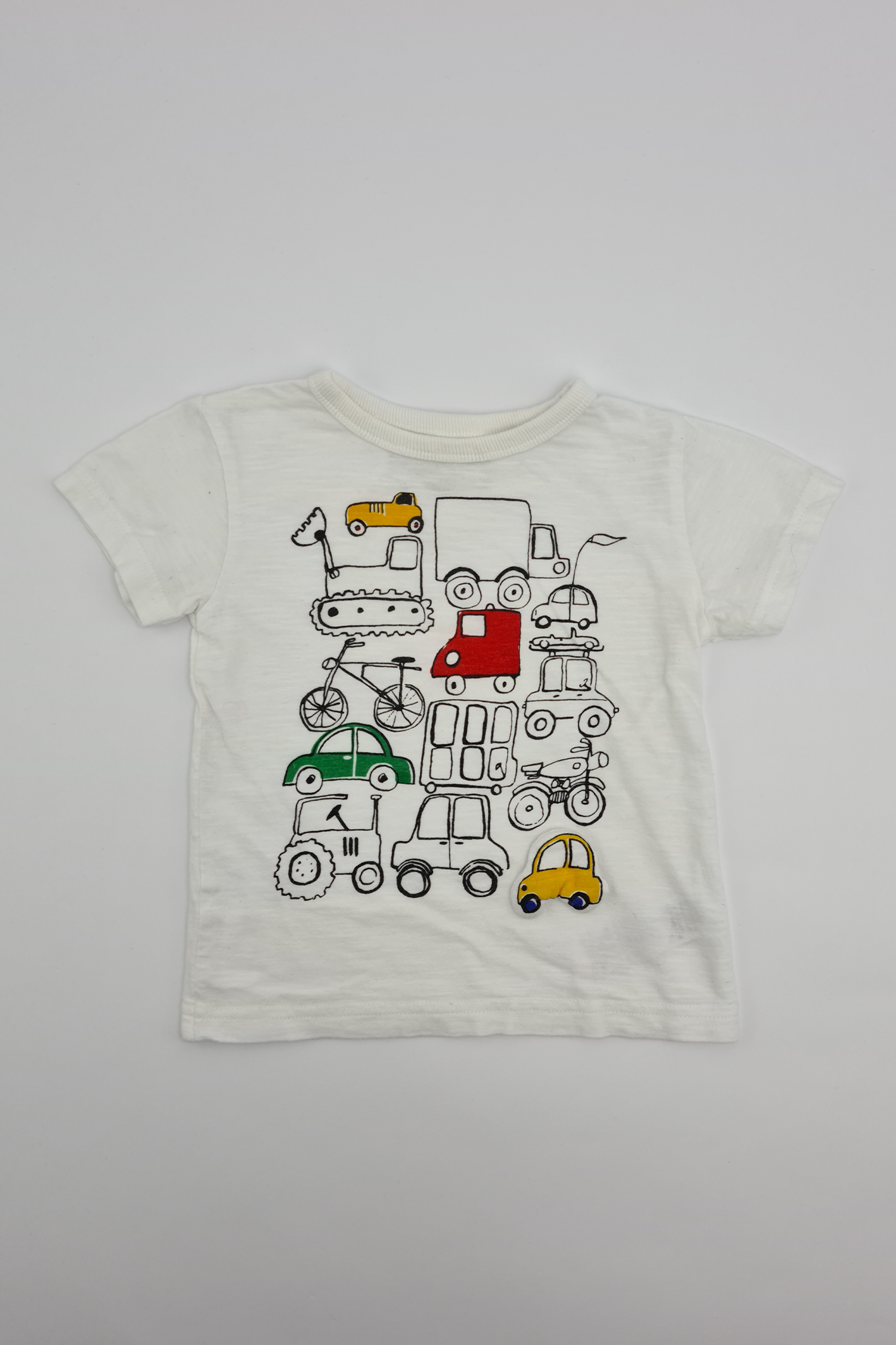 9-12m - 100% Cotton Vehicle Print T-shirt (Next)