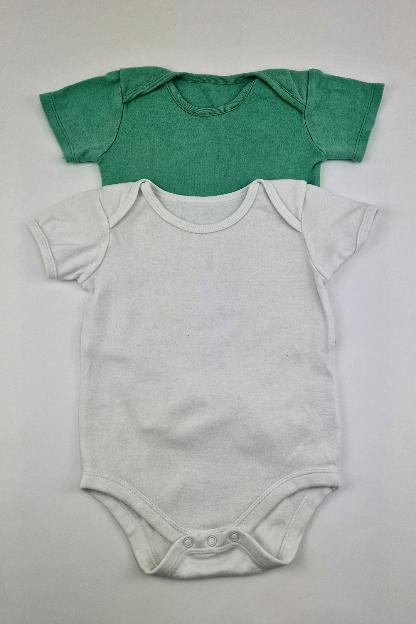 12-18m - White & Green Short Sleeve Bodysuit Set