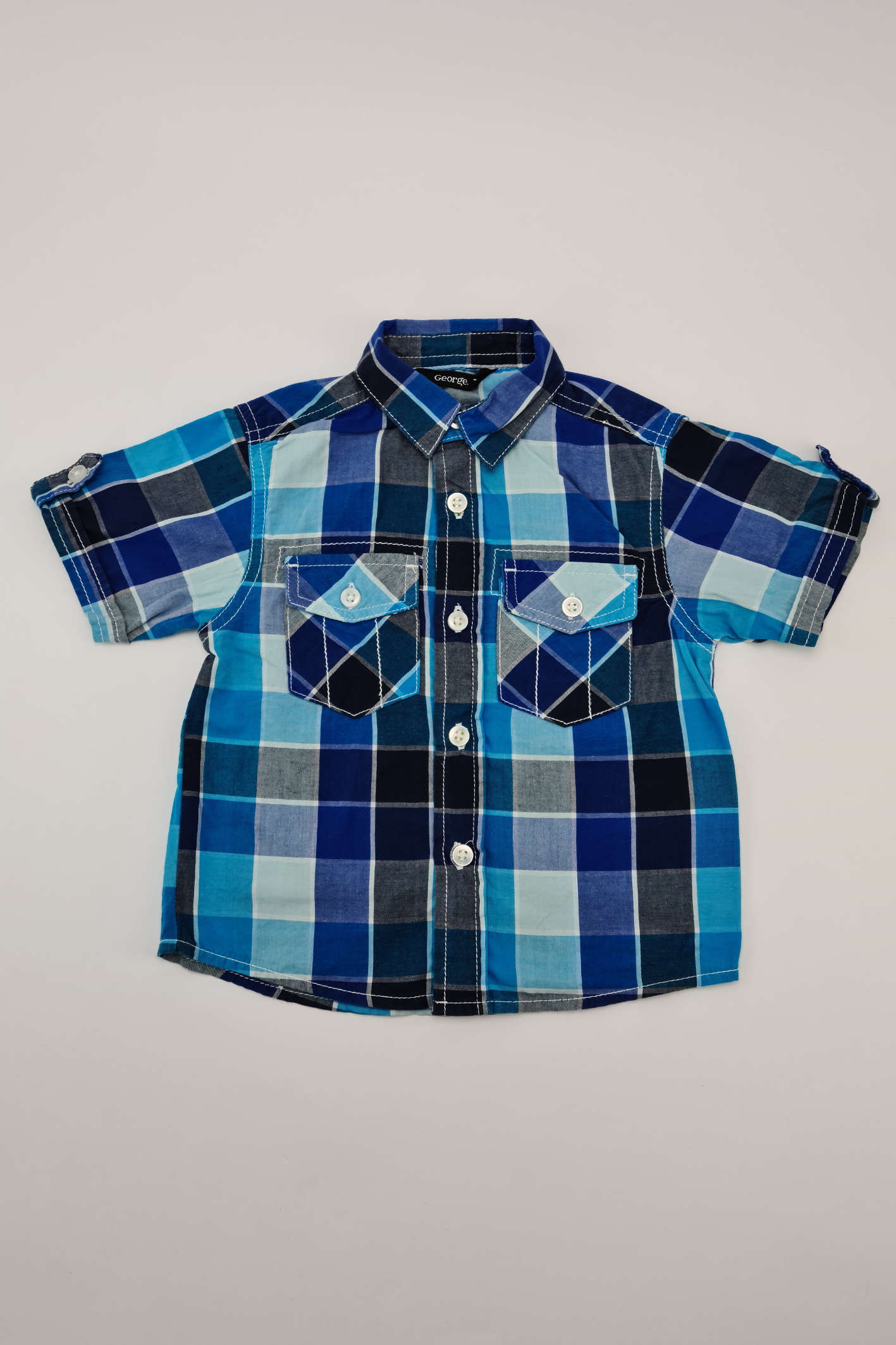 9-12m - Plaid Button-up Shirt (George)
