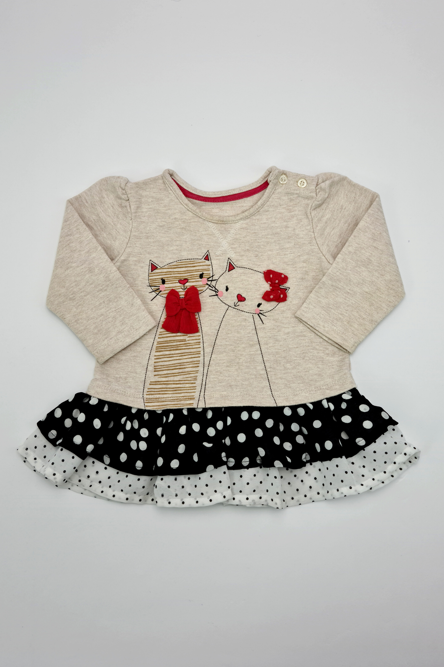 9-12m - Party Kittens Peplum Top