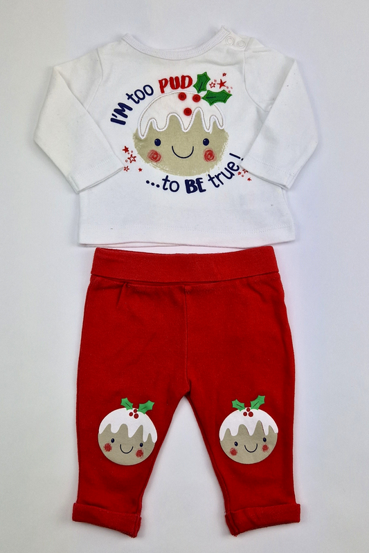 3-6m - 'I'm Too Pub To Be True' Christmas Outfit (M & Co.)