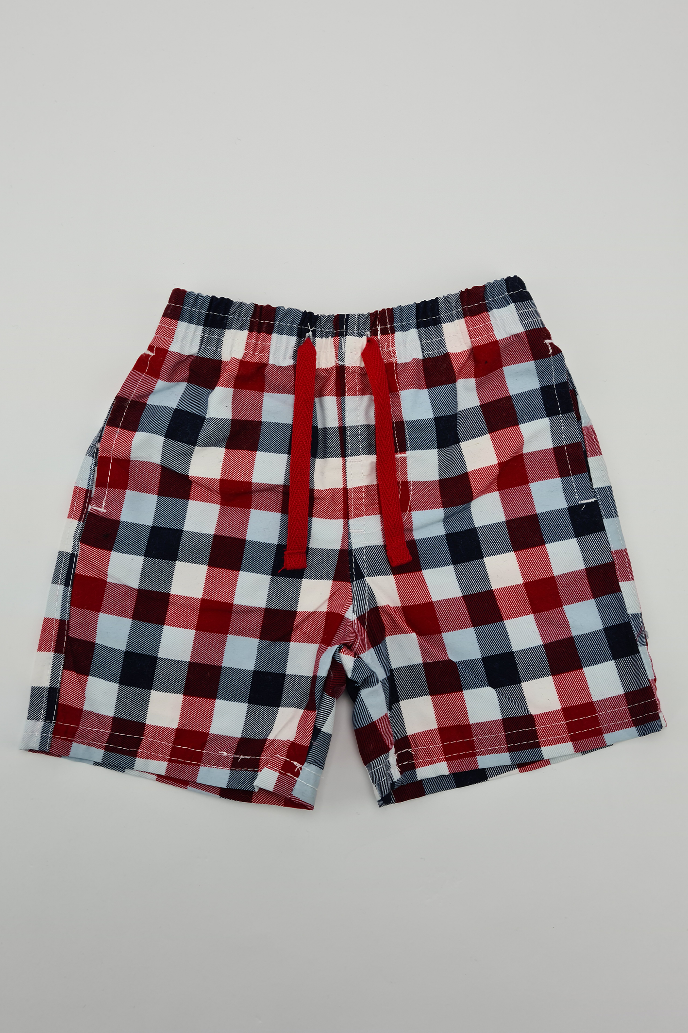 9-12 mois - Short bleu, rouge et blanc