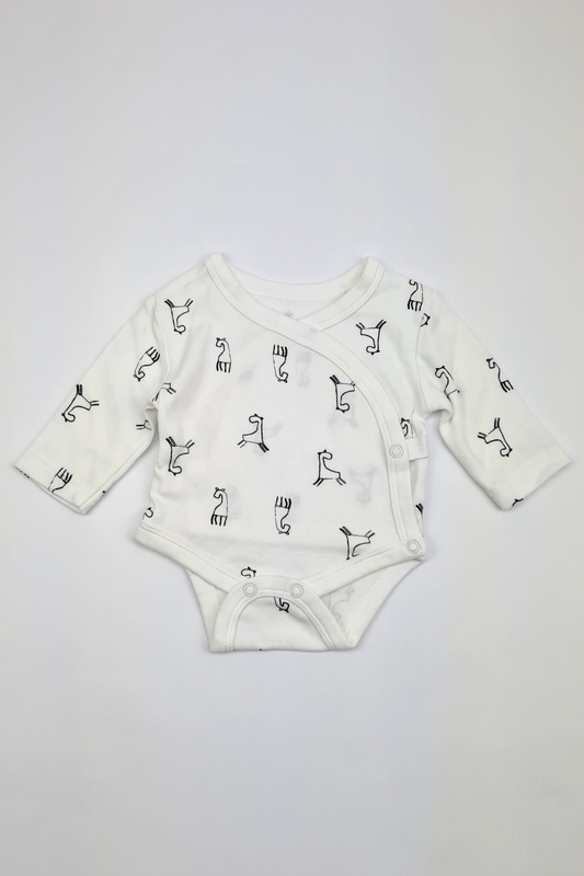 Newborn (10lbs) - 100% Cotton Giraffe Long Sleeve Bodysuit (Scottish Baby Box)