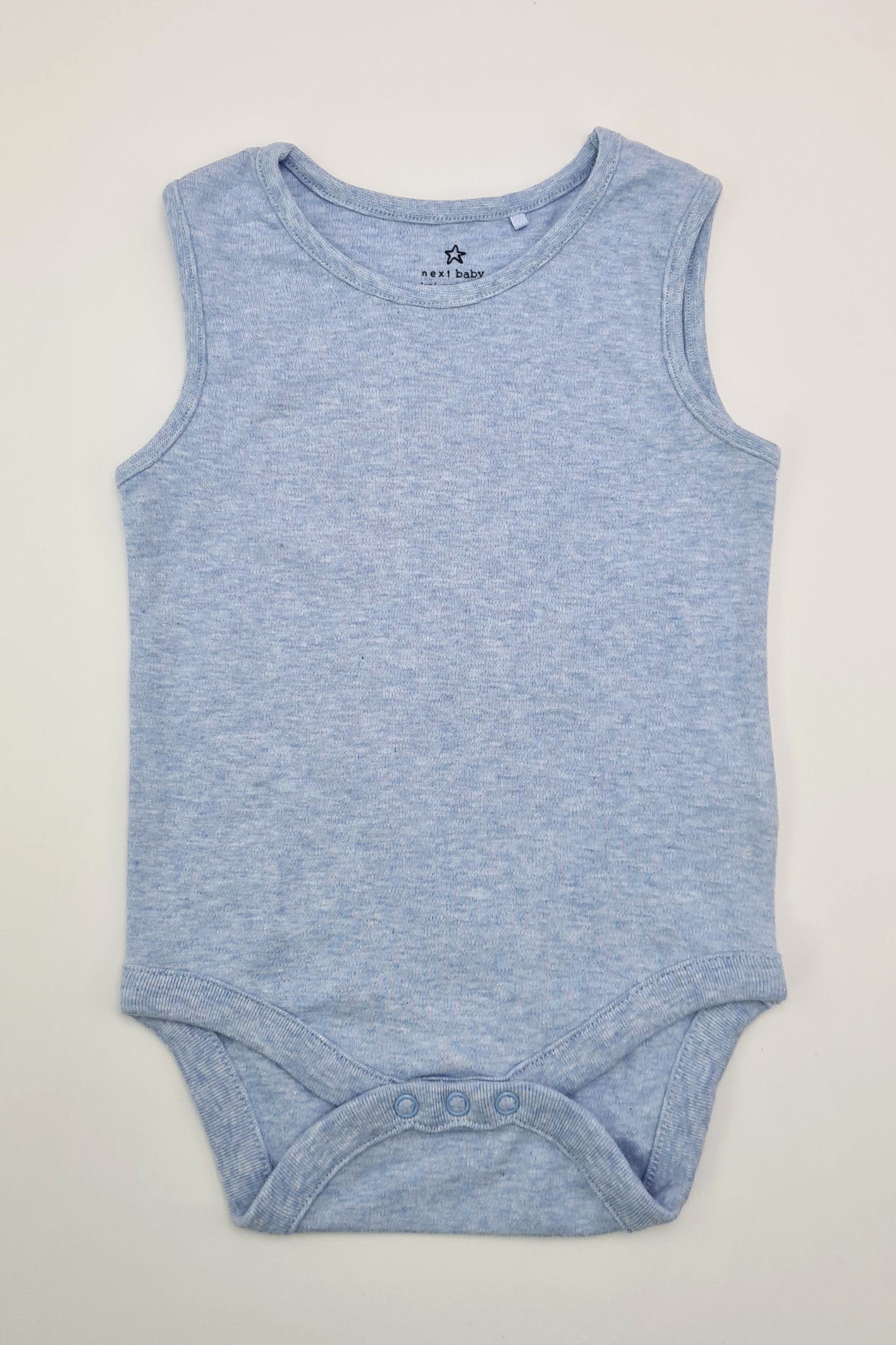 9-12m - Baby Blue Sleeveless Bodysuit (Next)
