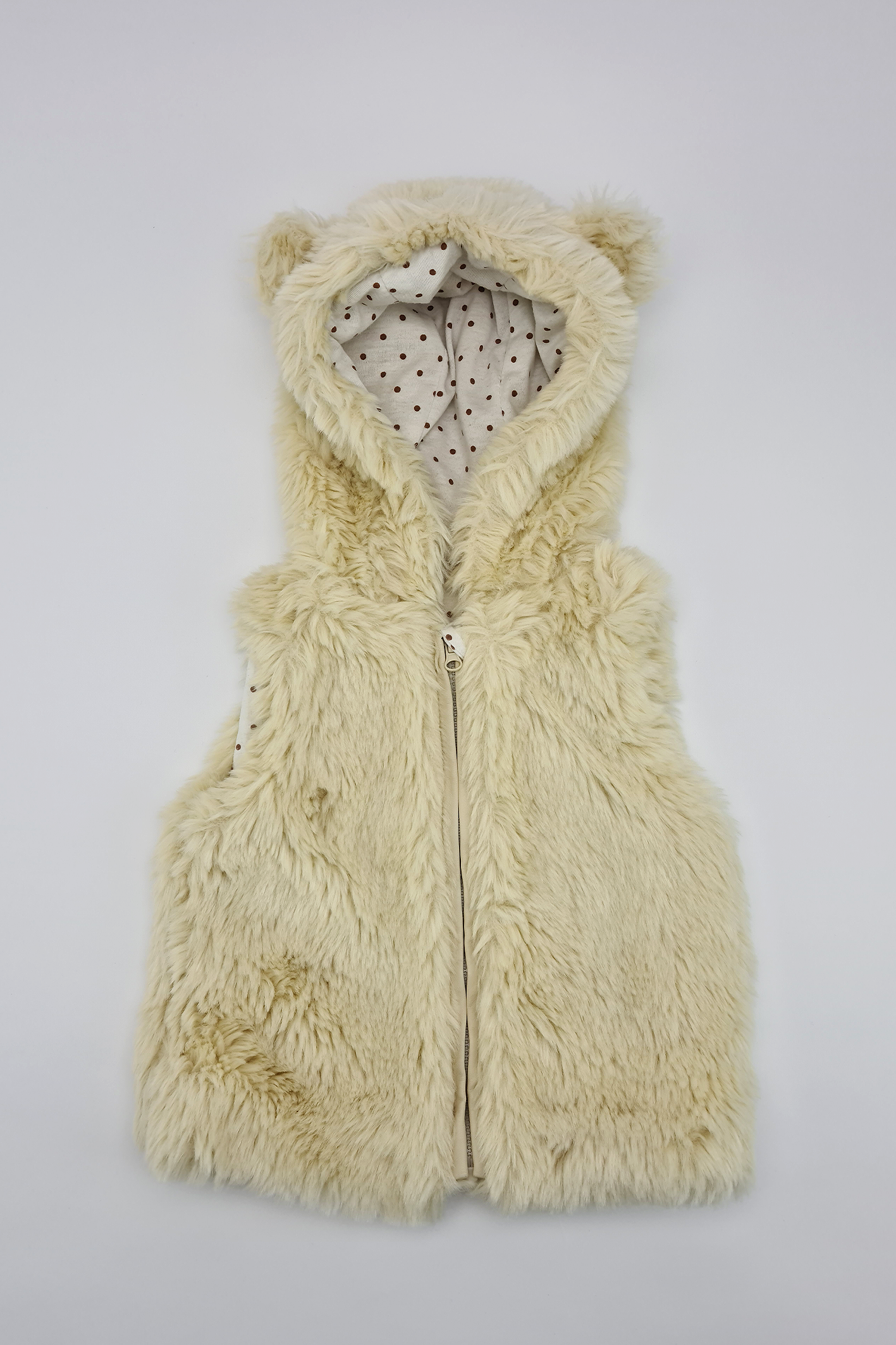 6-9m - Faux fur hooded gilet
