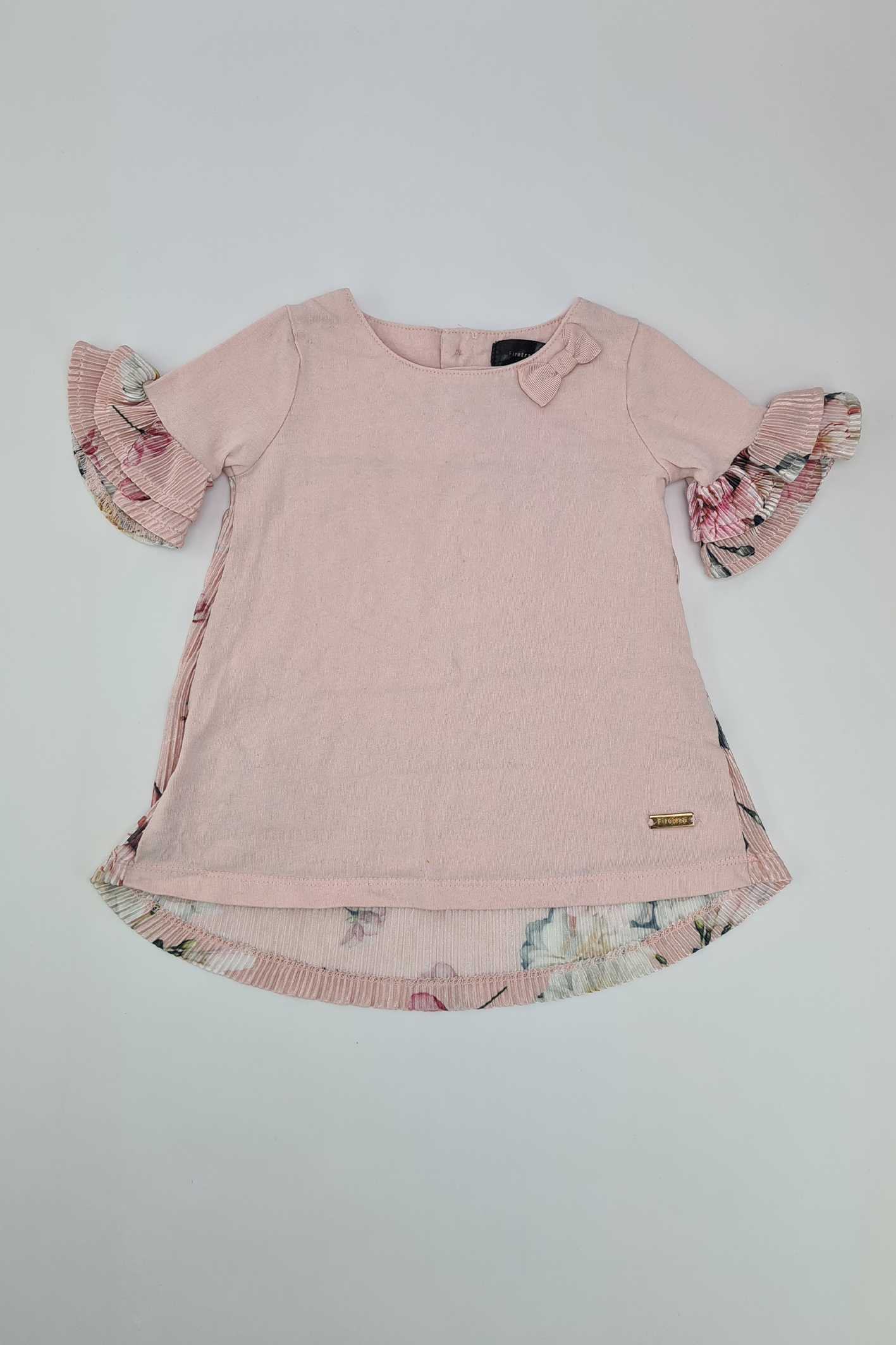 12-18 mois - Haut fleuri à ourlet plongeant