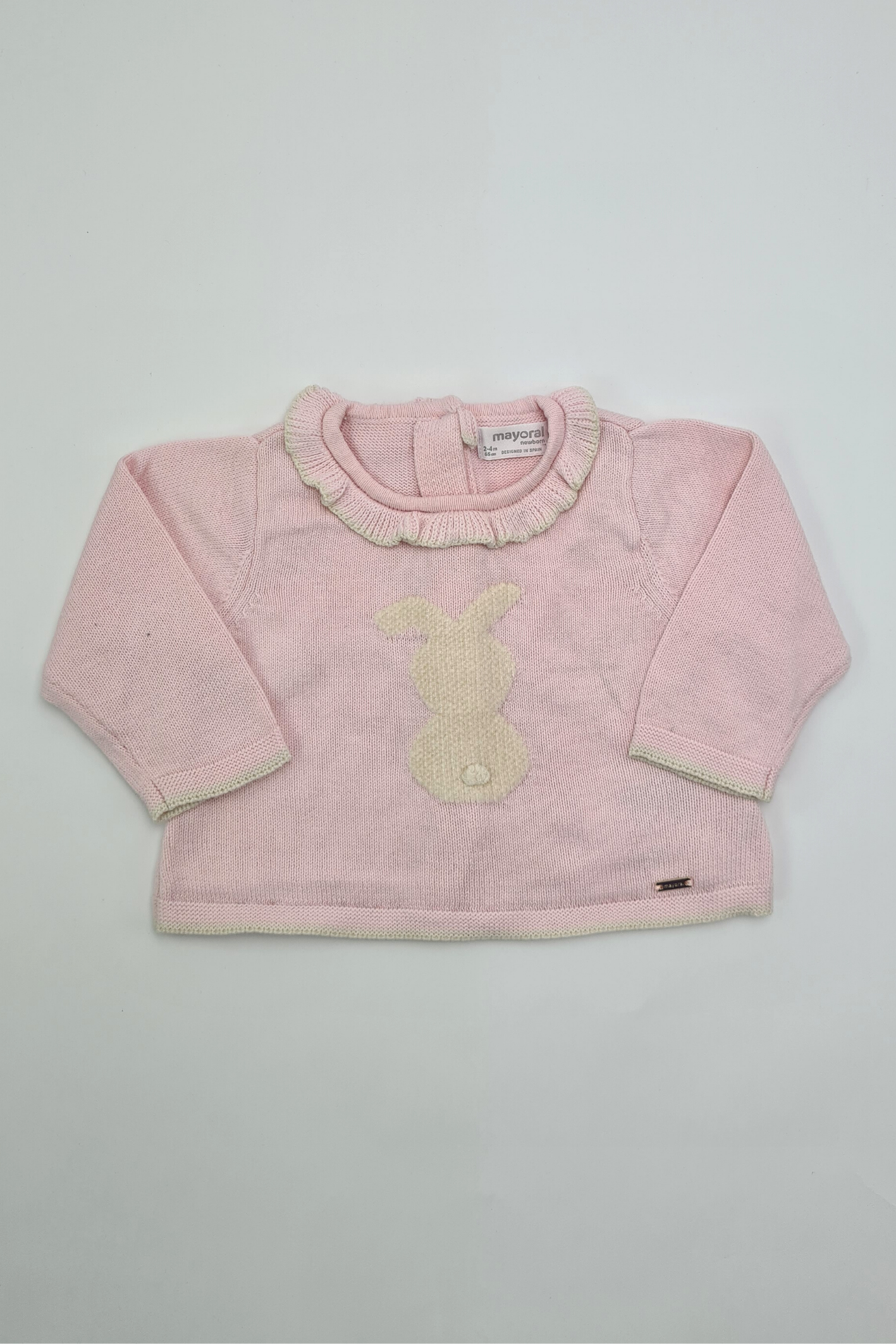 2–4 m – rosa Häschen-Pullover (Mayoral Newborn)