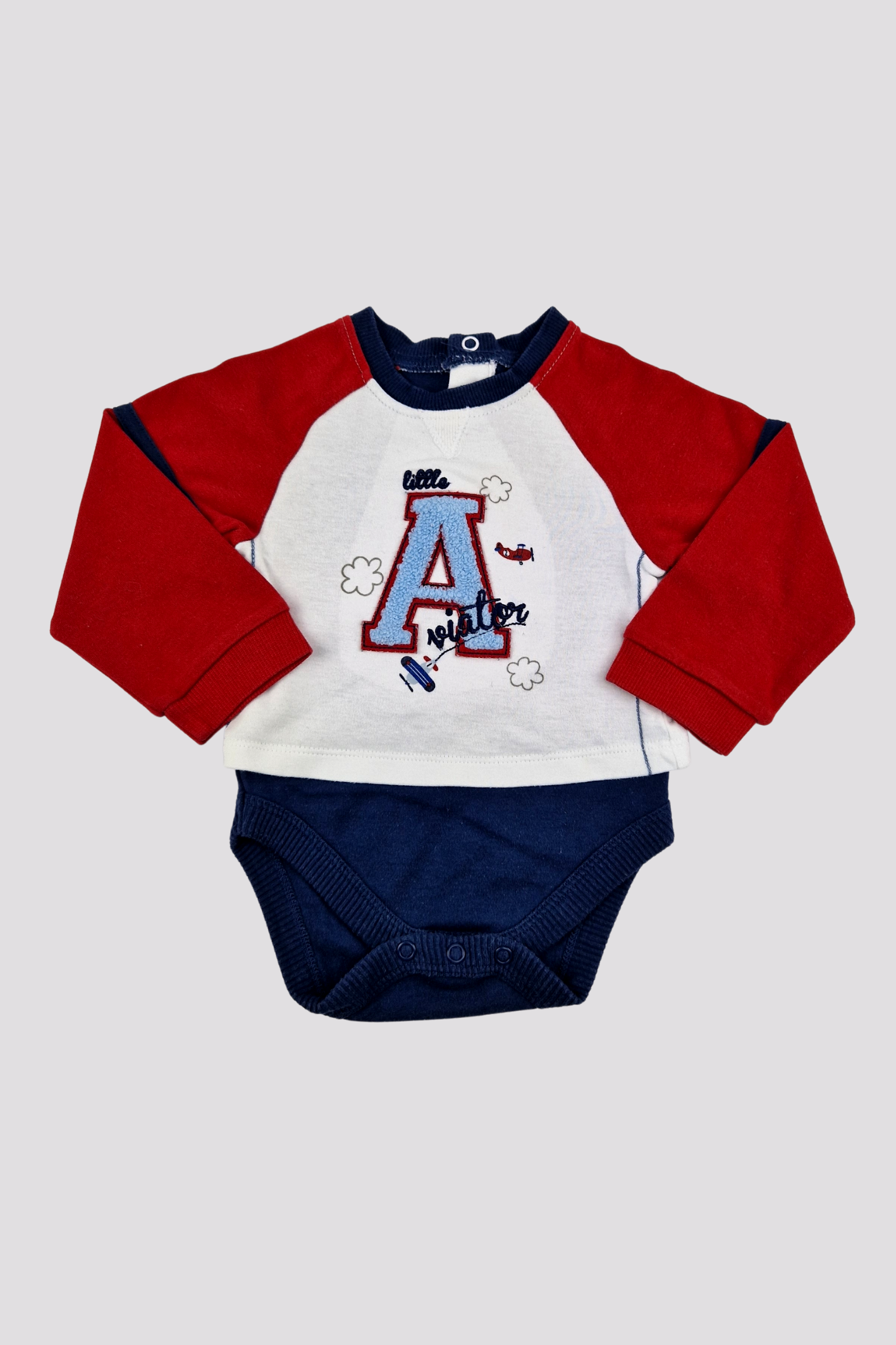 3-6 mois - Haut body 'Petit Aviateur' (Mothercare)